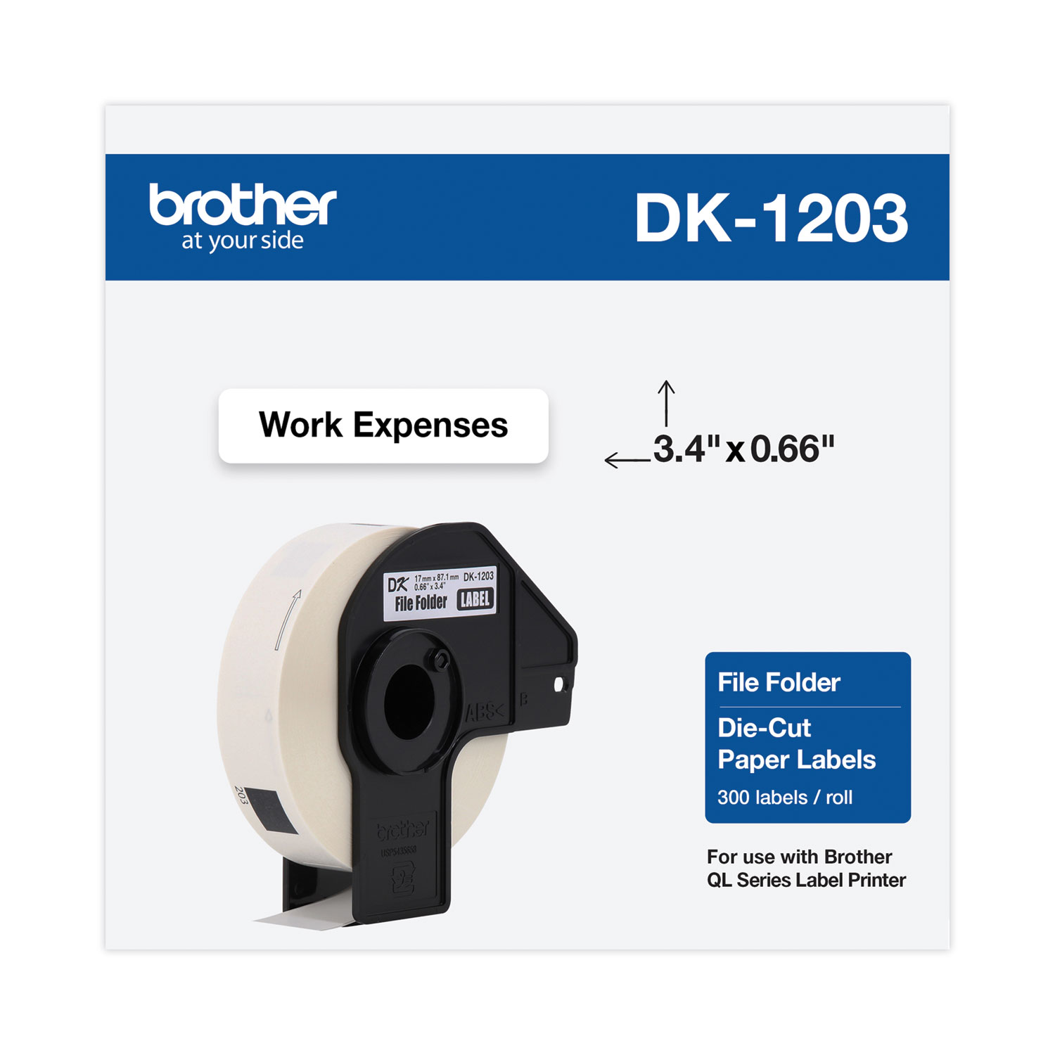 Brother Die-Cut Shipping Labels 2.4 x 3.9 White 300/Roll