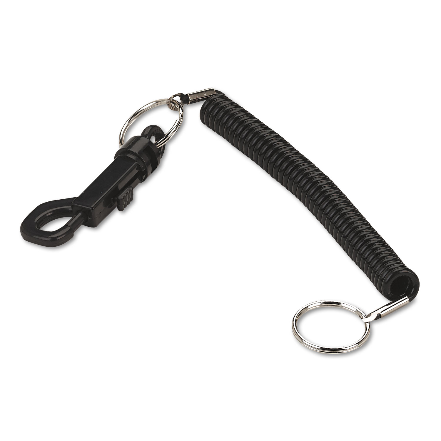 Key Coil Chain 'N Clip Wearable Key Organizer,Flexible Coil, Black