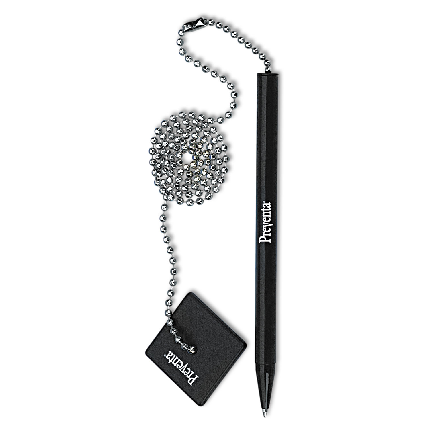 Iconex 5057 Preventa Stick Ballpoint Counter Pen, Medium 1mm, Black Ink, Black Barrel (ICX94190038) 
