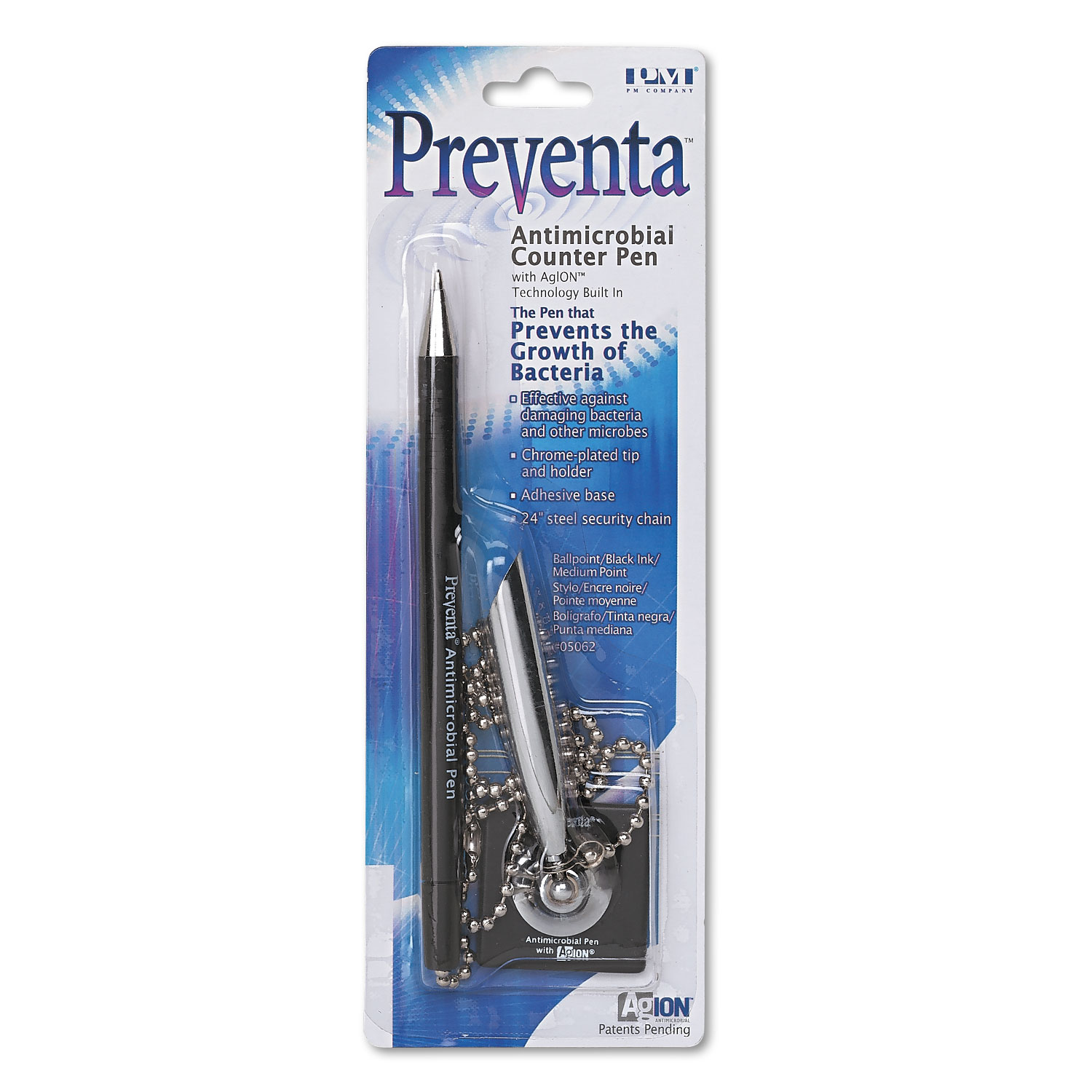  Iconex 5062 Preventa Deluxe Stick Ballpoint Counter Pen, Medium 1mm, Black Ink, Black Barrel (ICX94190041) 