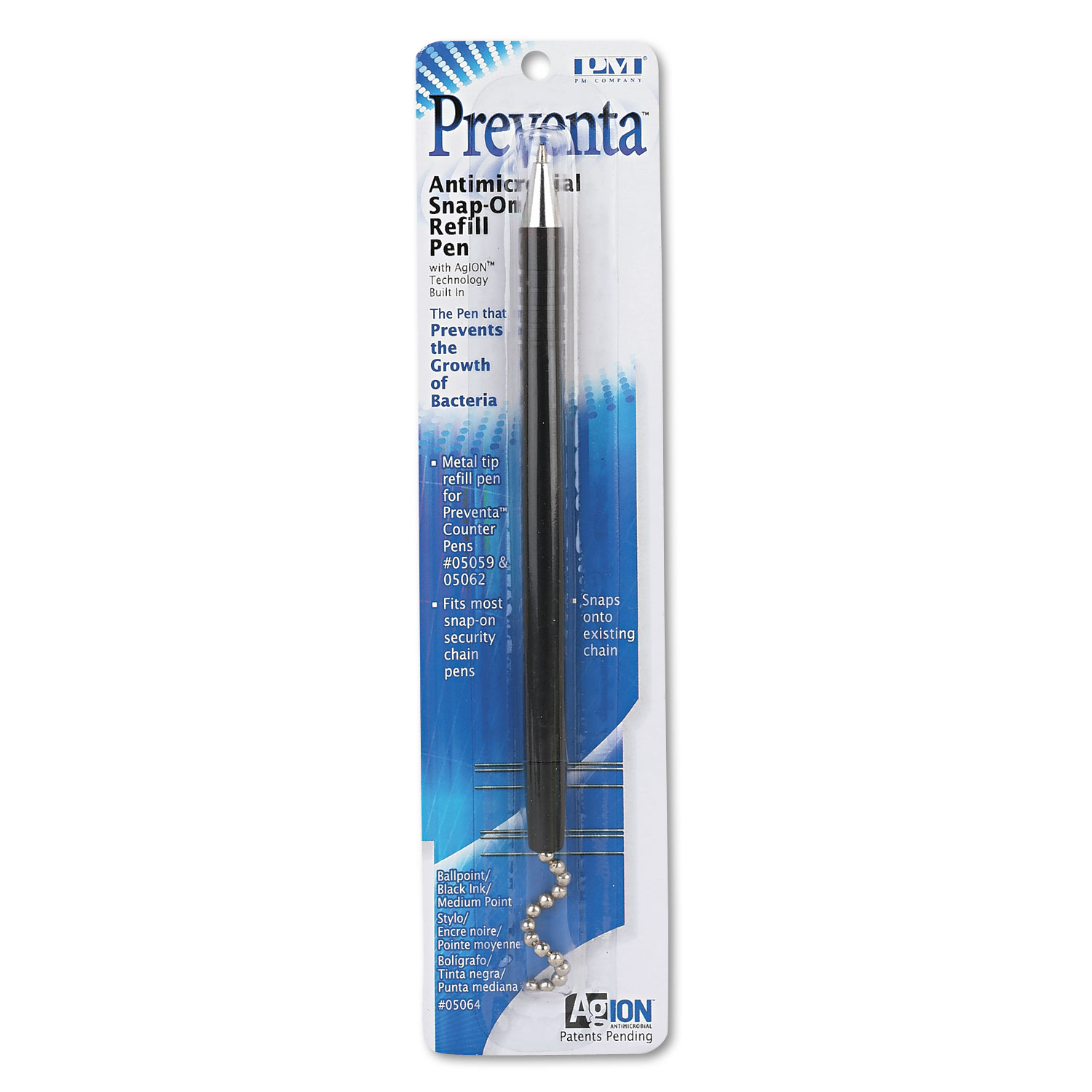  Iconex 5064 Refill for PMC Preventa Standard Antimicrobial Counter Pens, Medium Point, Black Ink (ICX94190042) 