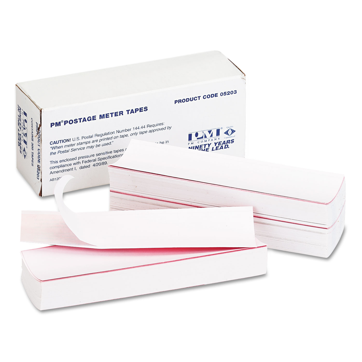  Iconex 5203 Postage Meter Labels, Single Tape Strips, 1.75 x 5.5, White, 300/Box (ICX94180302) 