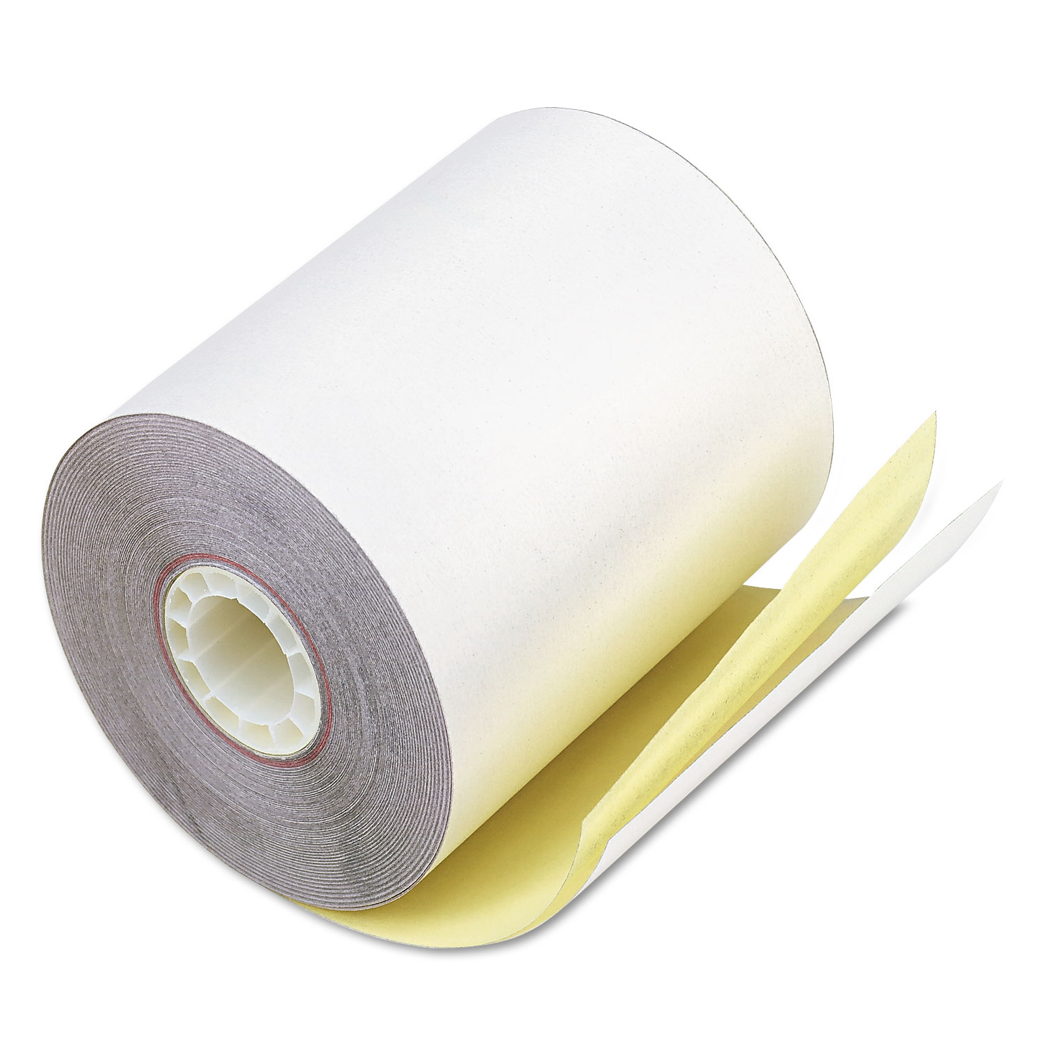  Iconex 7685 Impact Printing Carbonless Paper Rolls, 0.69 Core, 3.25 x 80 ft, White/Canary, 60/Carton (ICX90770452) 