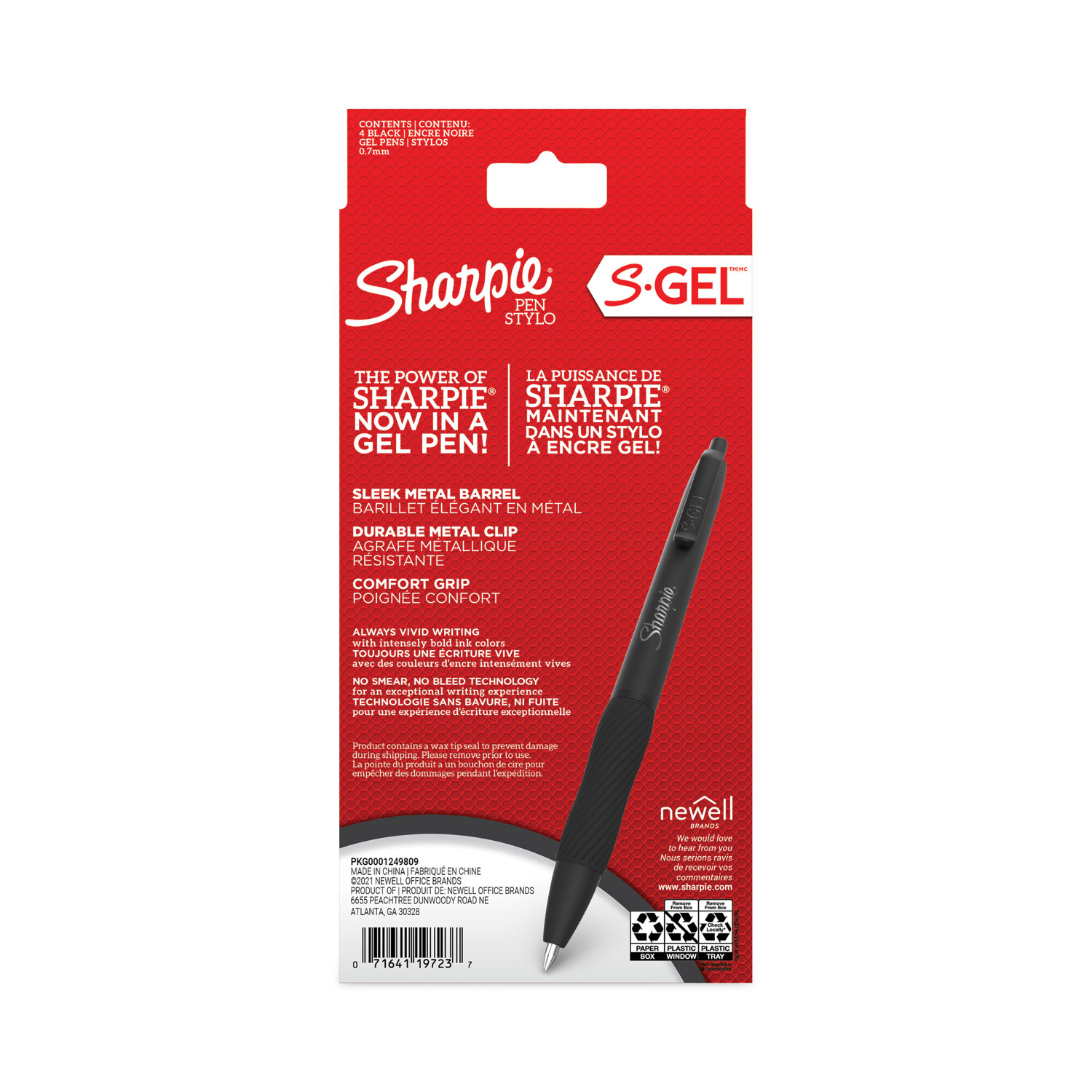 Sharpie S Gel Pens, Medium Point, 0.7 mm Vivid Black Ink 16 Pack