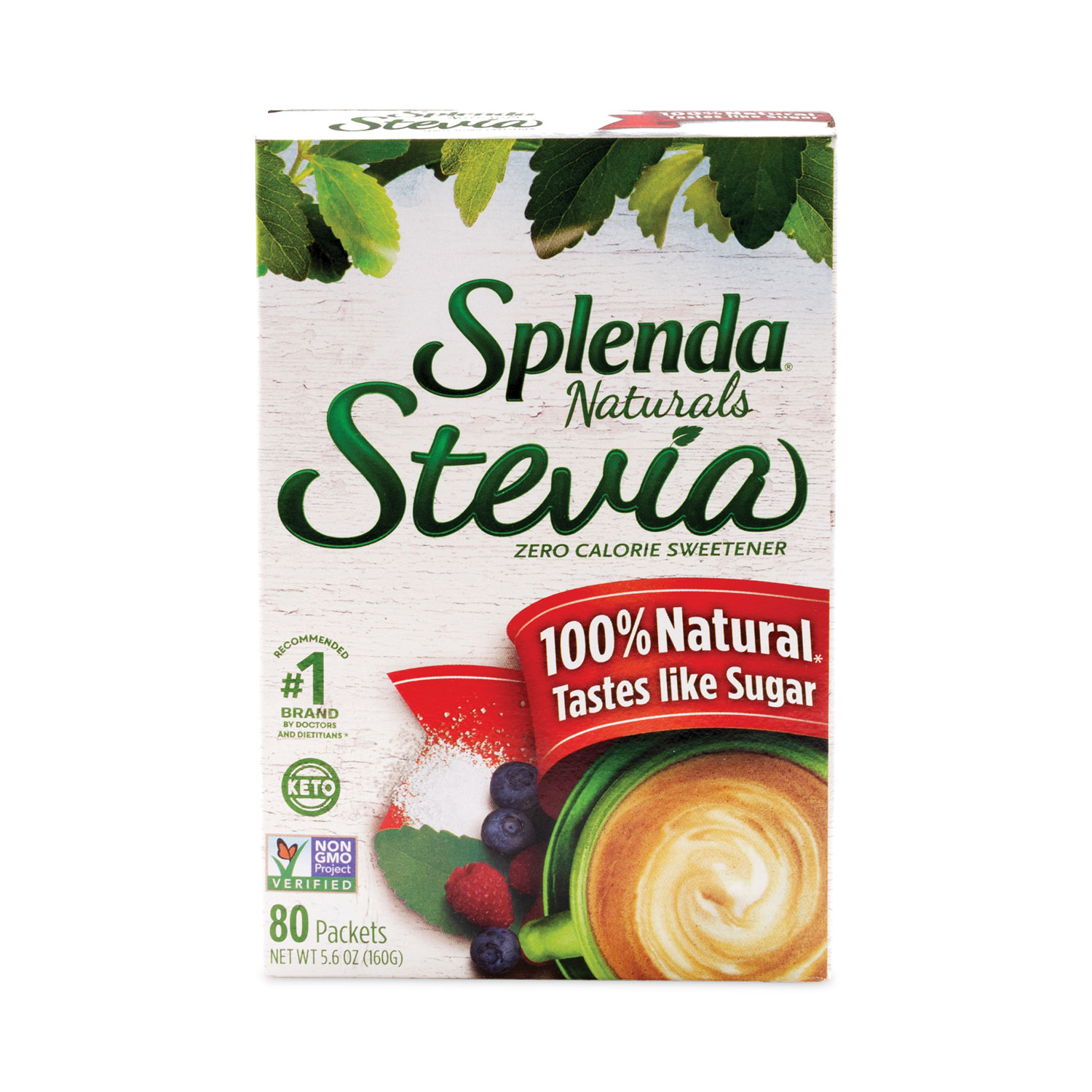 Pure Via All Natural Stevia Sweetener Packets, Zero Calorie, 80 Ct