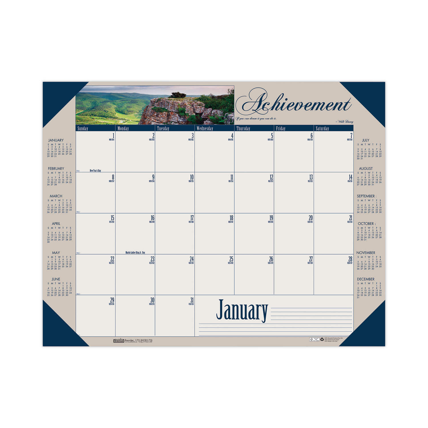 Earthscapes Recycled Monthly Desk Pad Calendar Motivational Photos 22