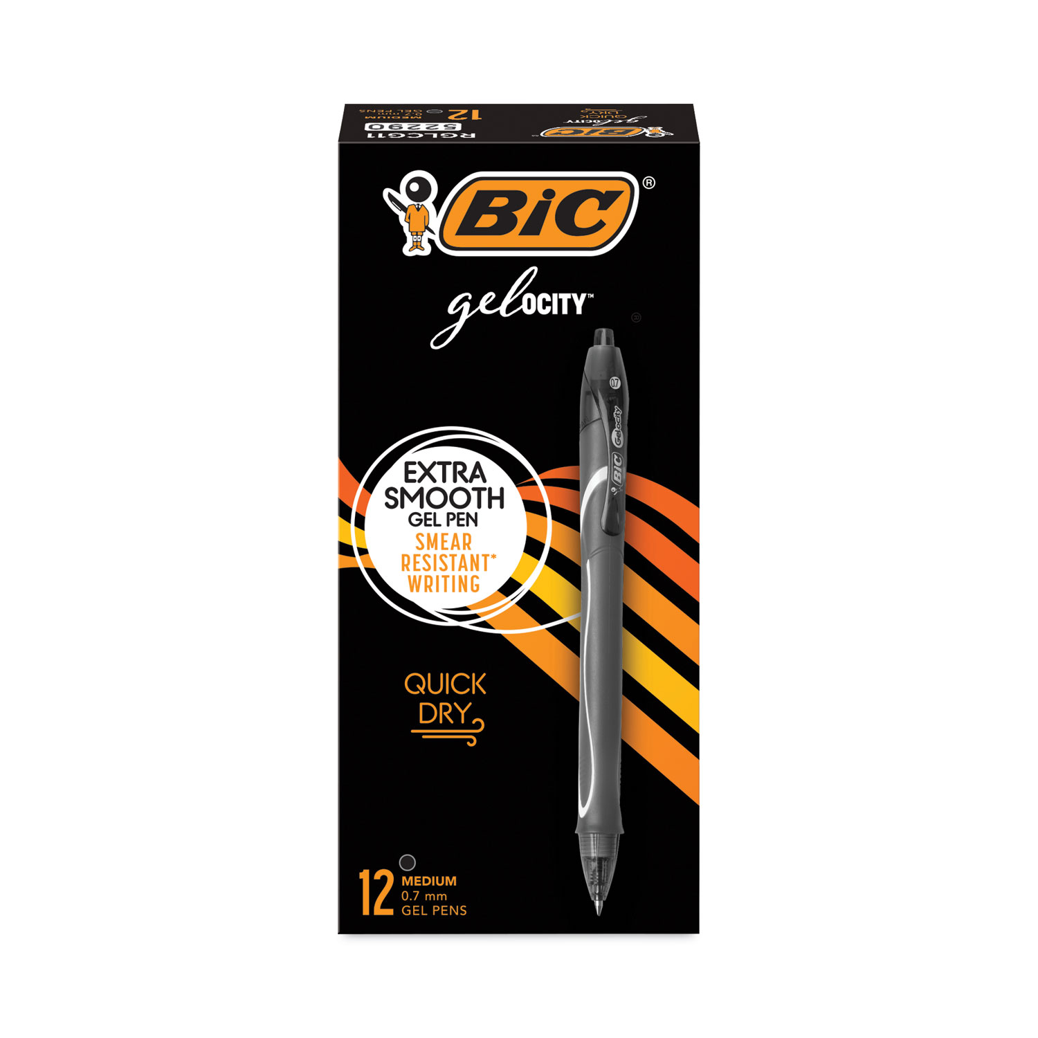 Gel-ocity Quick Dry Gel Pen, Retractable, Medium 0.7 mm, Black Ink