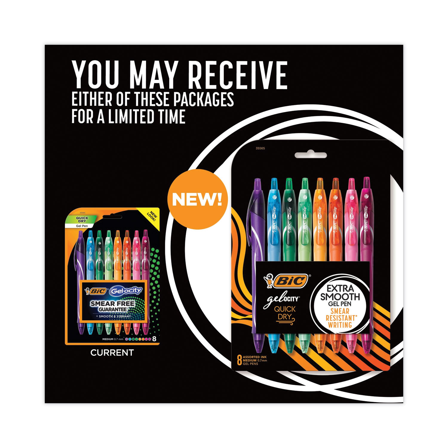 Bic Gel-ocity Quick Dry Gel Pens 0.7mm Medium Point Multicolor