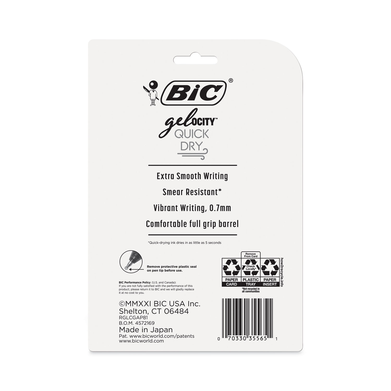BIC® Gelocity™ Quick Dry Retractable Gel Pen, Black, 48 Pack 
