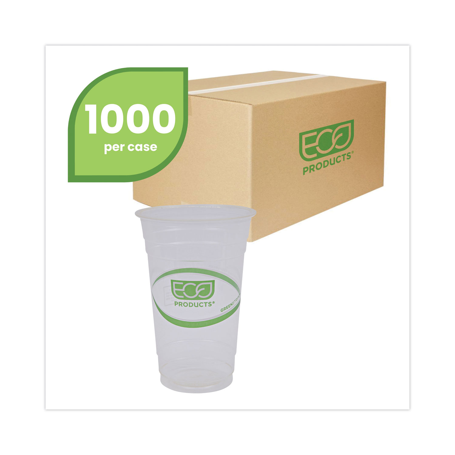 Eco-Products 16 oz GreenStripe Cold Cups - 50 / Pack - Clear