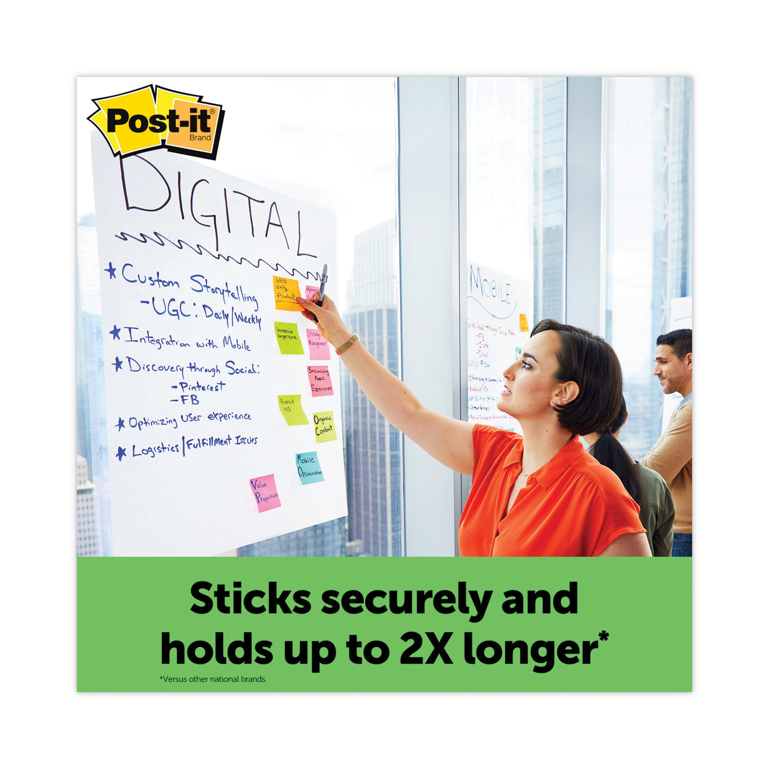Vertical-Orientation Self-Stick Easel Pads, Green Headband, Unruled, 25 x  30, White, 30 Sheets, 2/Carton - Office Express Office Products