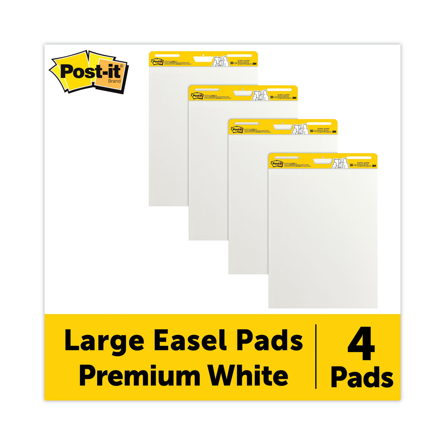 Post-it Self-Stick Easel Pad Ruled 25 x 30 Yellow 2 30-Sheet Pads MMM561