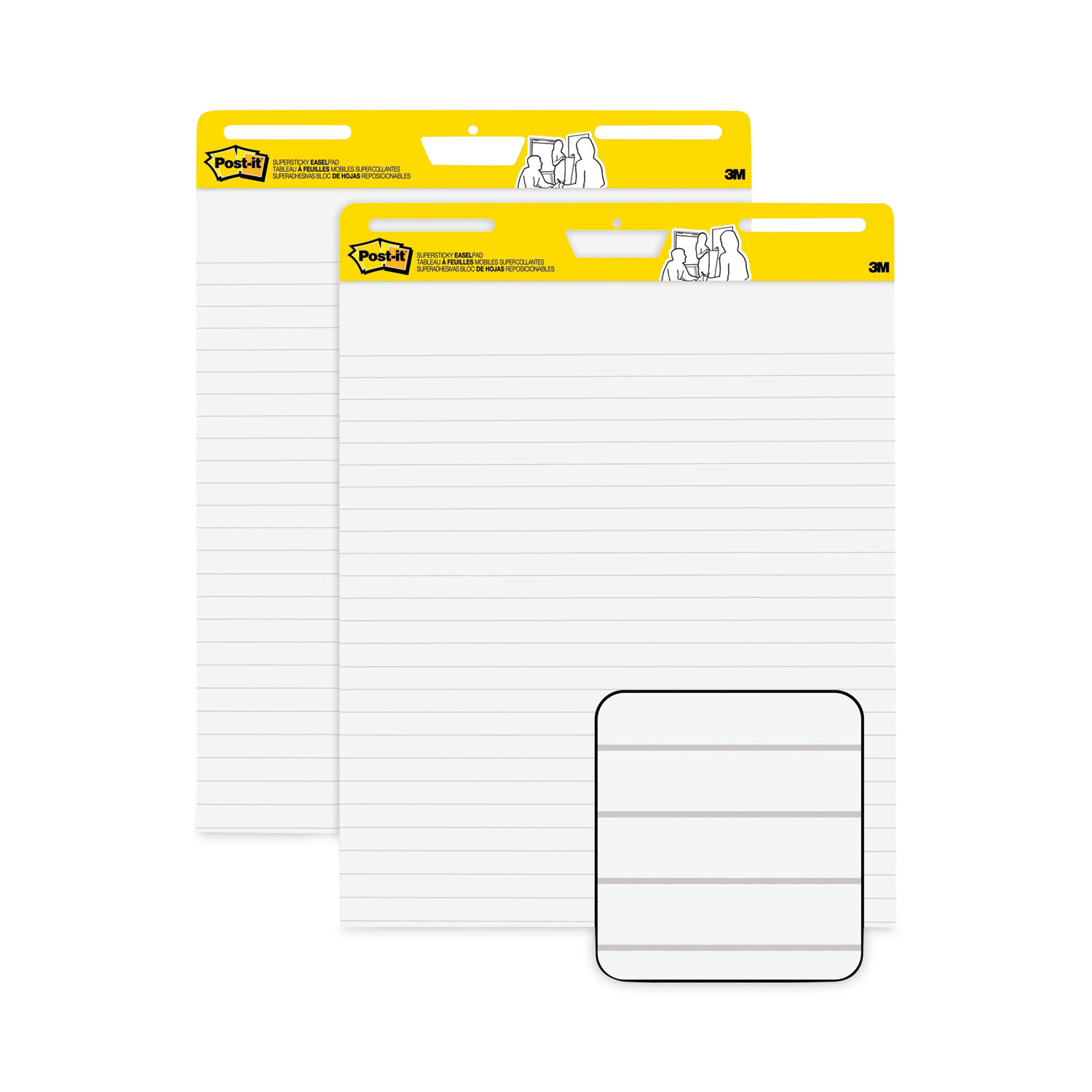 Vertical-Orientation Self-Stick Easel Pads, Presentation Format (1.5  Rule), 25 x 30, White, 30 Sheets, 2/Pack - mastersupplyonline