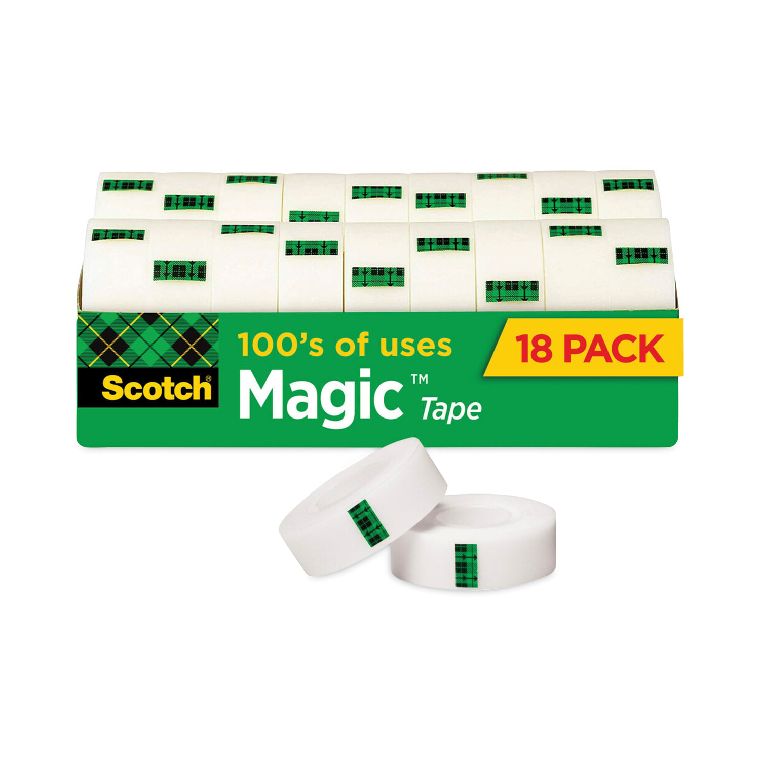 Magic Tape Cabinet Pack, 1 Core, 0.75 x 83.33 ft, Clear, 18/Pack - BOSS  Office and Computer Products