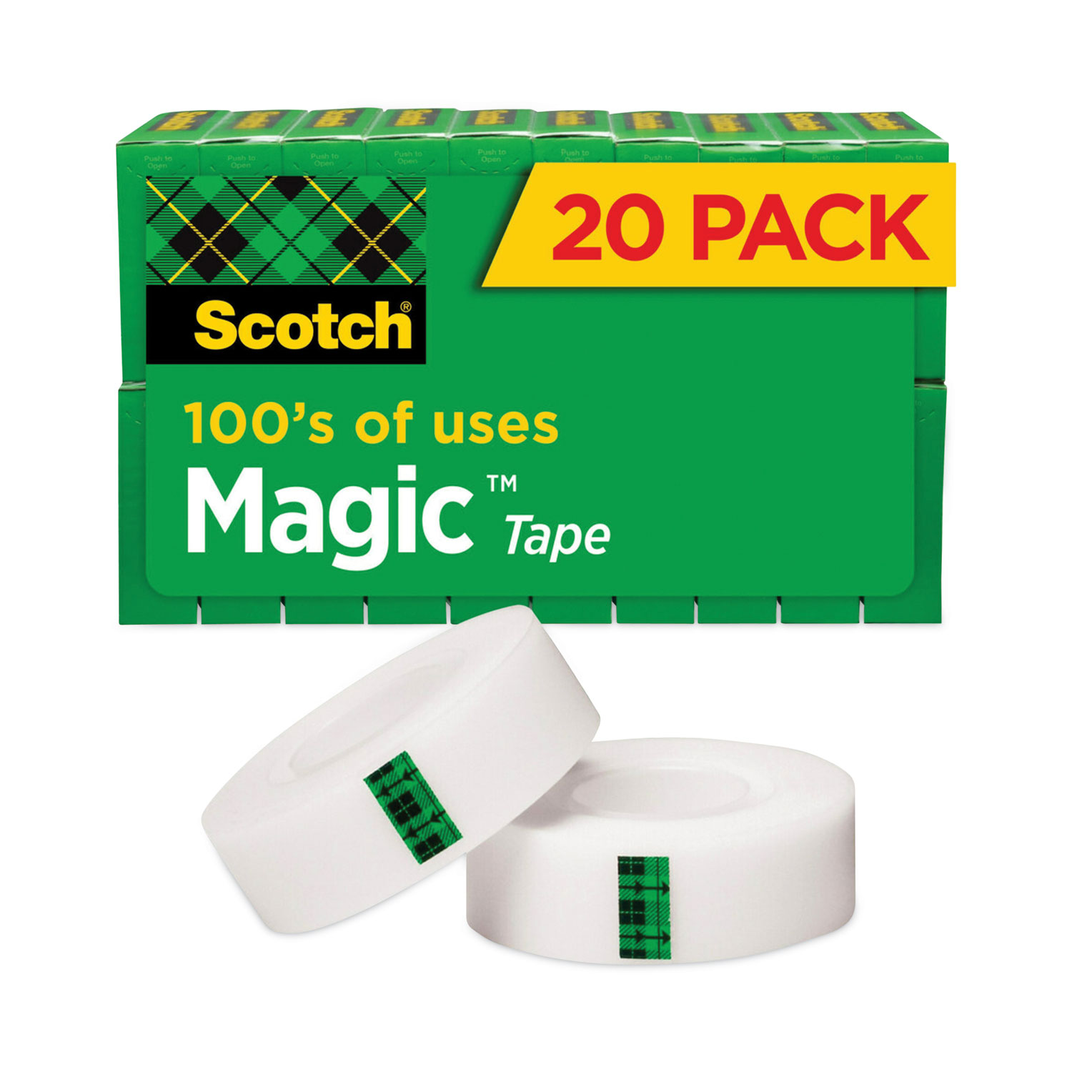 Magic Tape Value Pack, 1 Core, 0.75 x 83.33 ft, Clear, 20/Pack - BOSS  Office and Computer Products