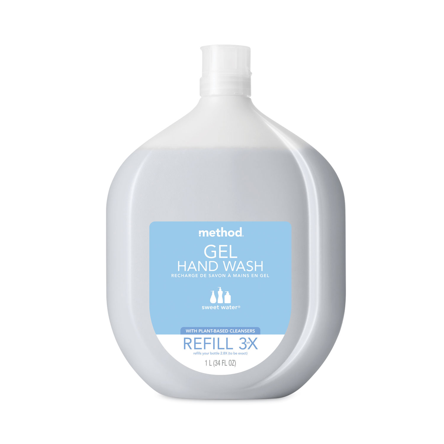 Gel Hand Wash Refill Tub, Sweetwater Scent, 34 oz, 4/Carton