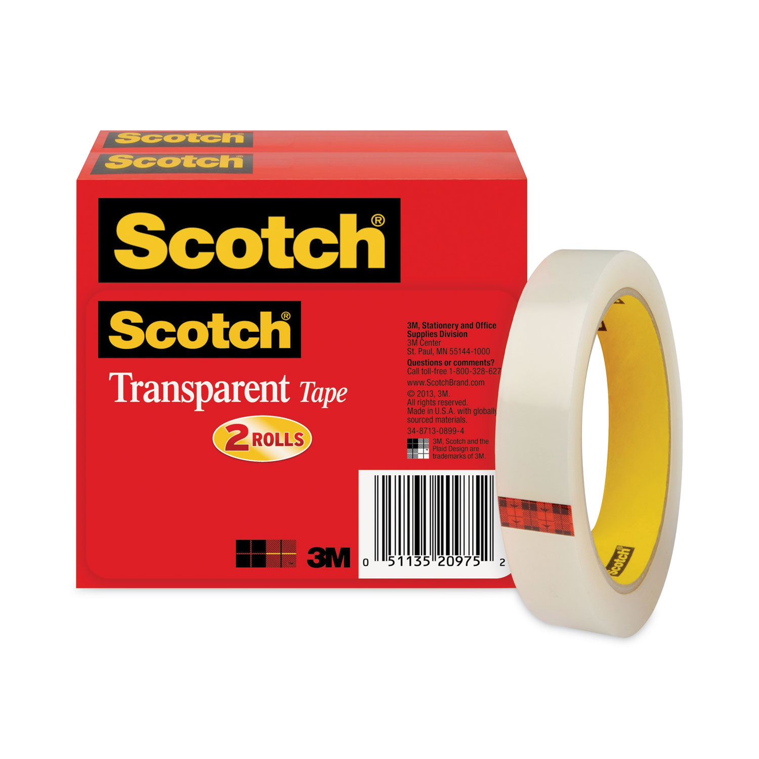 Scotch Freezer Tape, 0.75 in. x 1000 in., 1 Roll 