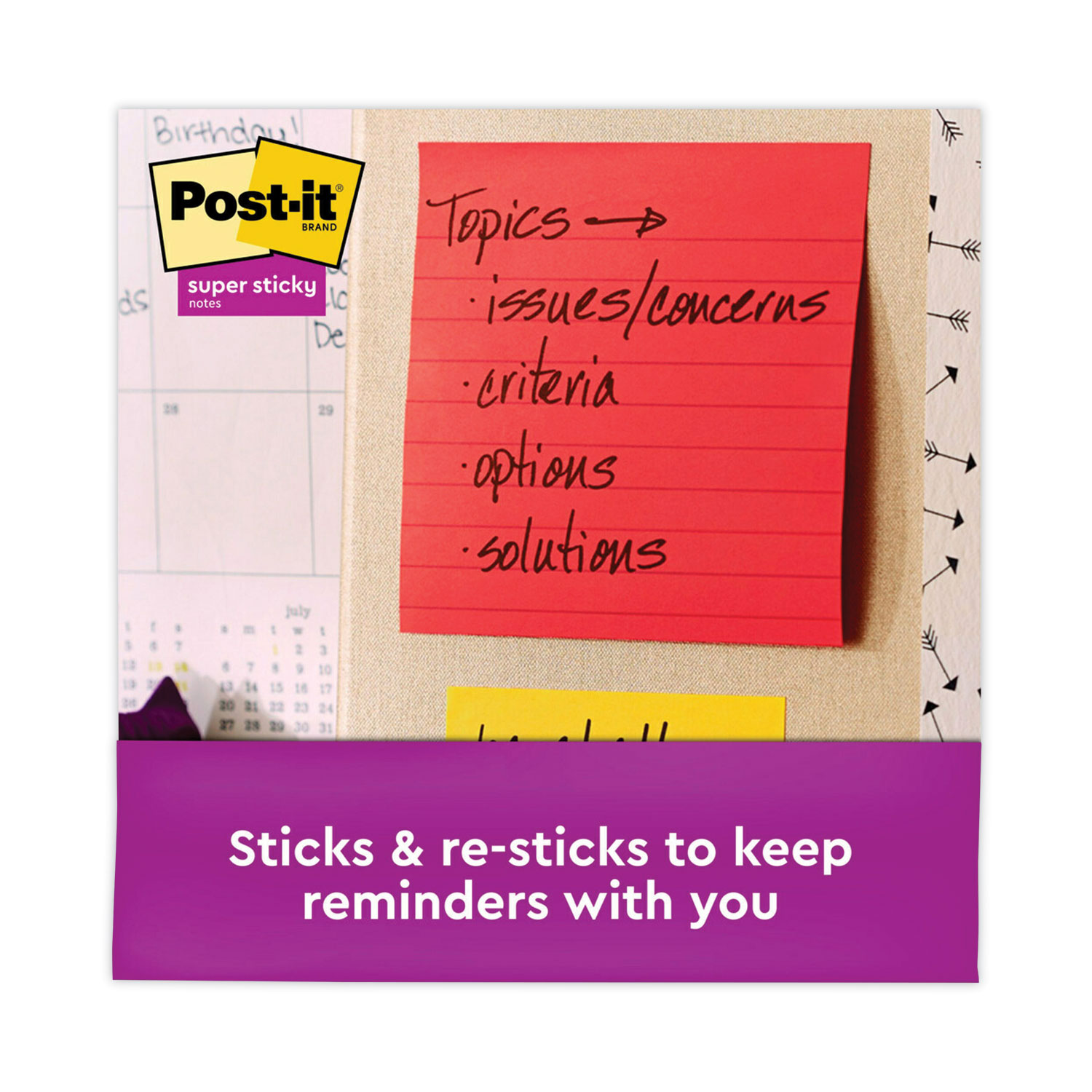 Post it Super Sticky Notes 3 in x 3 in 24 Pads 70 SheetsPad 2x the Sticking  Power Playful Primaries Collection - Office Depot