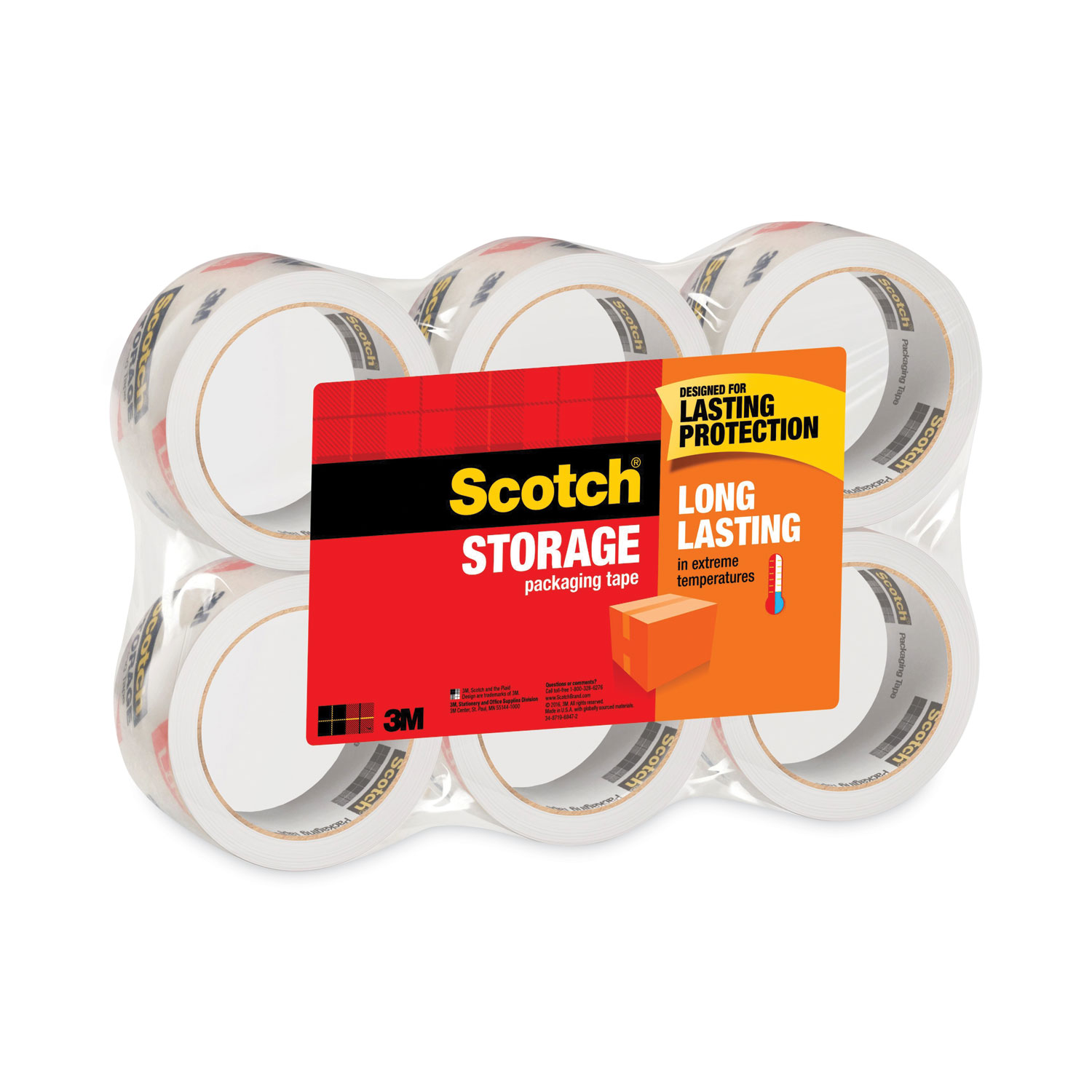 Scotch Wall-Safe Tape, 3/4 x 800, Clear, Pack Of 6 Rolls