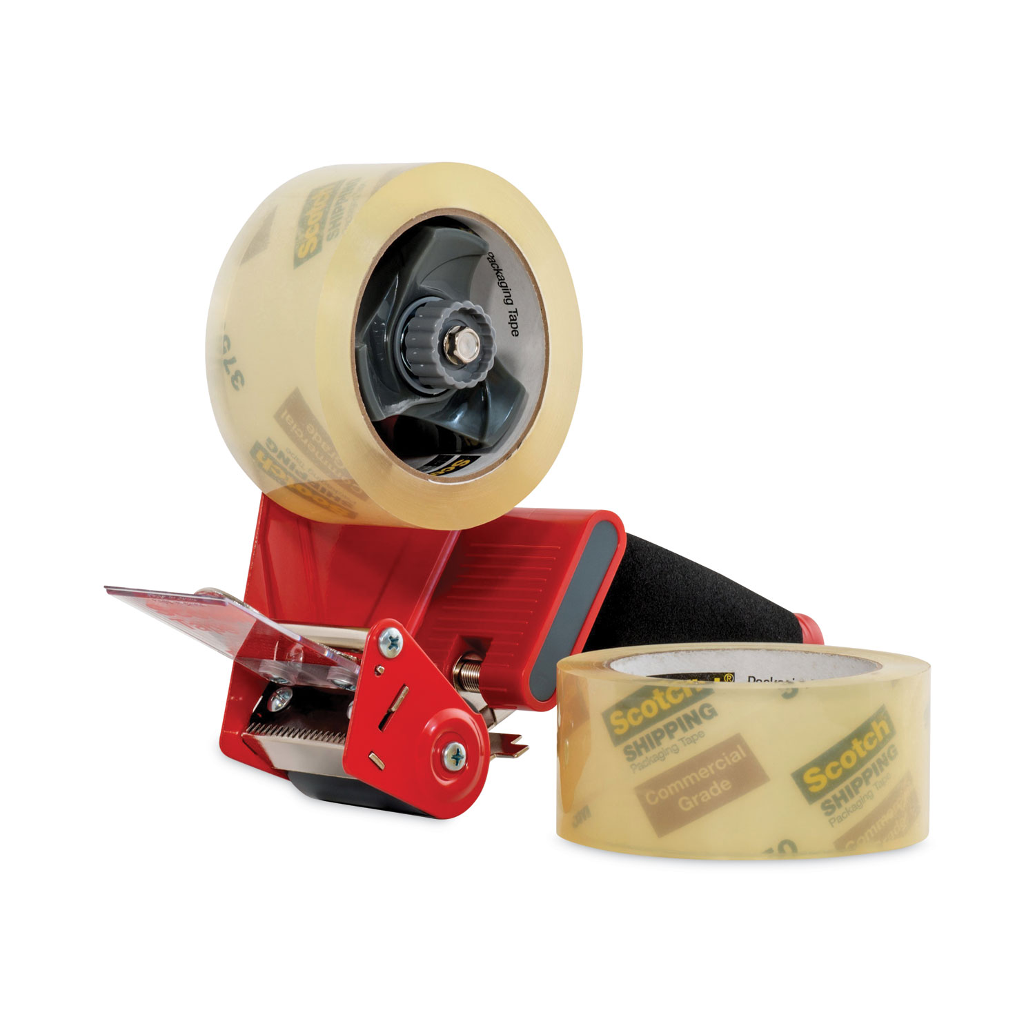 Packaging Tape Dispenser with Two Rolls of Tape, 3 Core, For Rolls Up to  0.75 x 60 yds, Red - BOSS Office and Computer Products