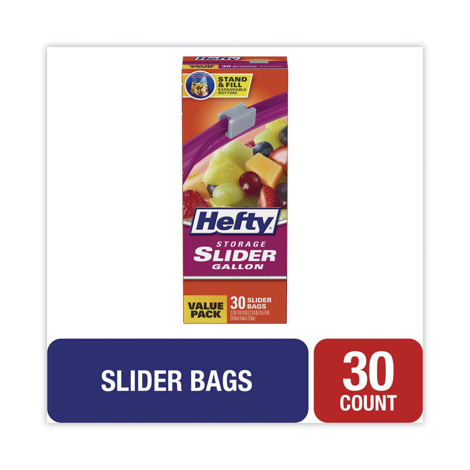 Slider Bags, 1 gal, 1.5 mil, 10.56 x 11, Clear, 30/Box - TEK Distributors