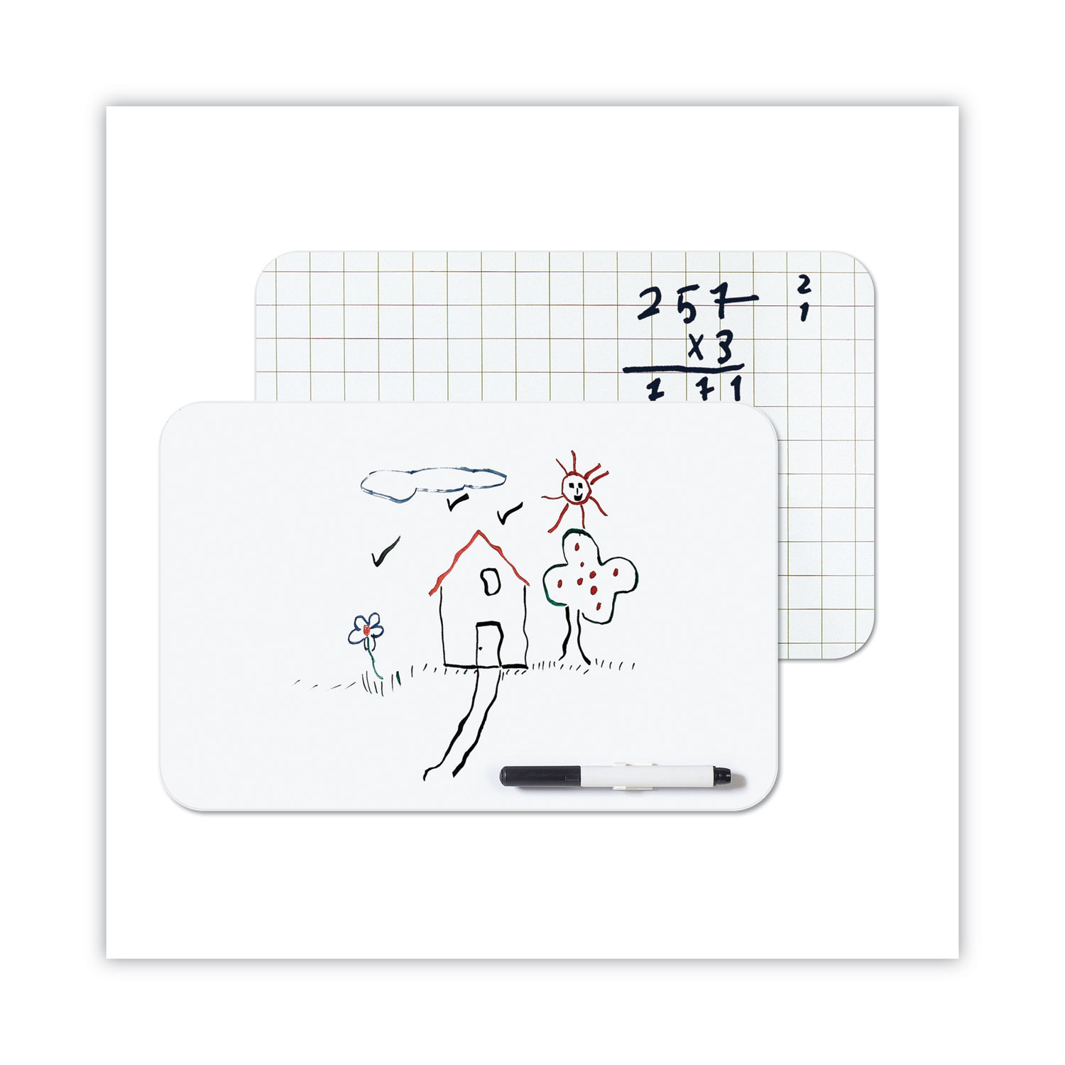 Double-Sided Dry Erase Lap Board, 12 x 9, White Surface, 24/Pack