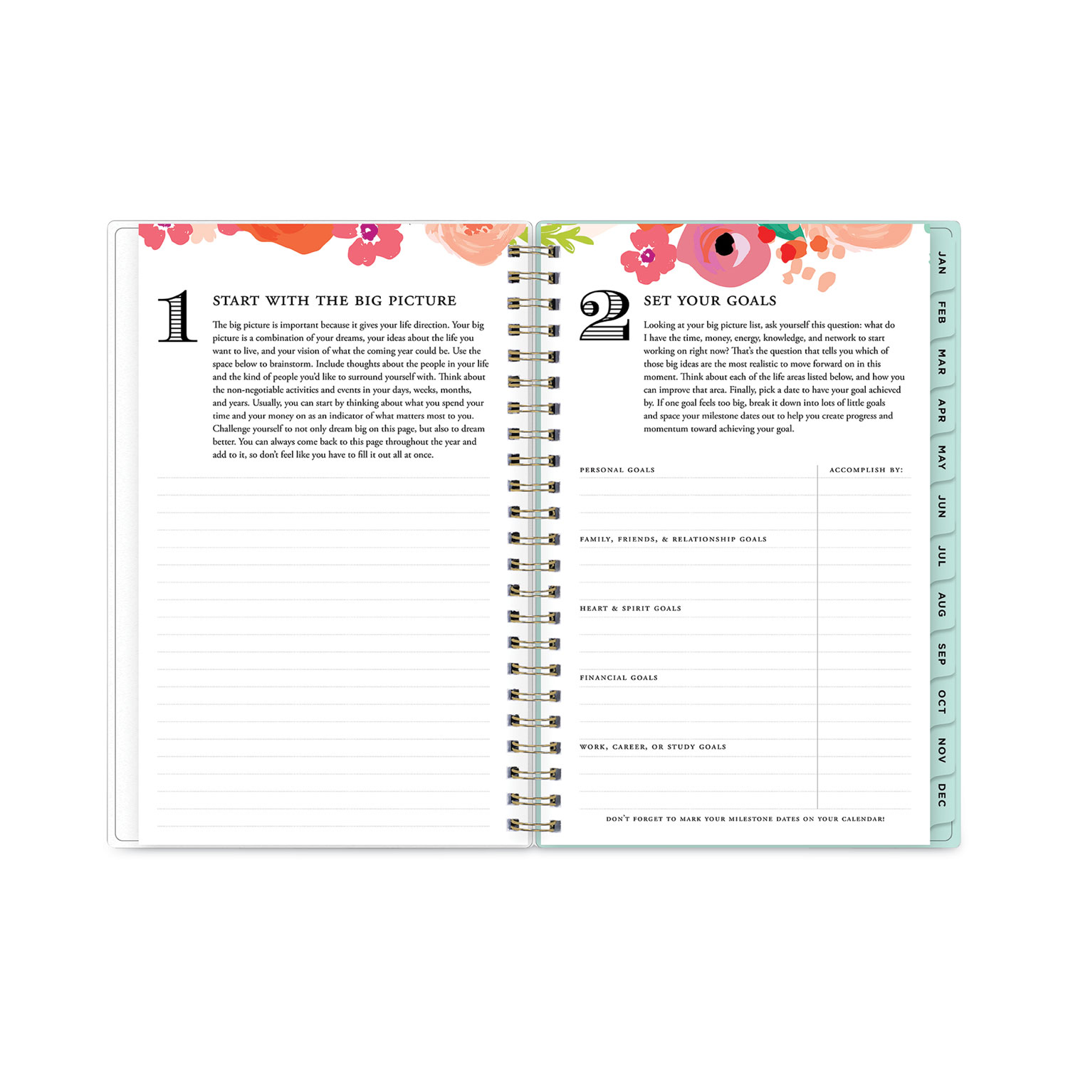Day Designer Secret Garden Mint Frosted Weekly/Monthly Planner, 8 x 5,  Multicolor Cover, 12-Month (Jan to Dec): 2024 - Allied Paper Company