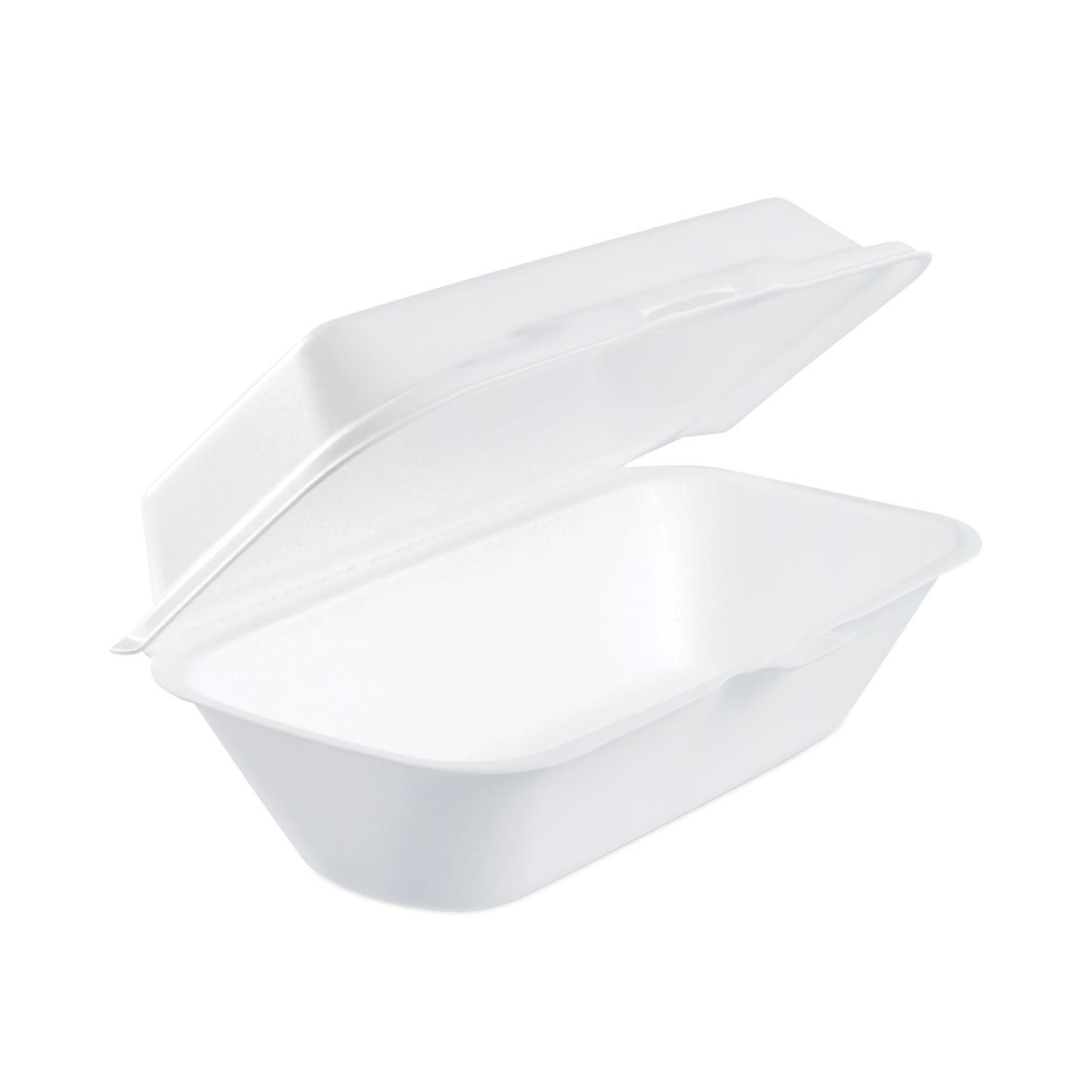 Foam Hinged Lid Container, Hoagie Container with Removable Lid, 5.3 x 9