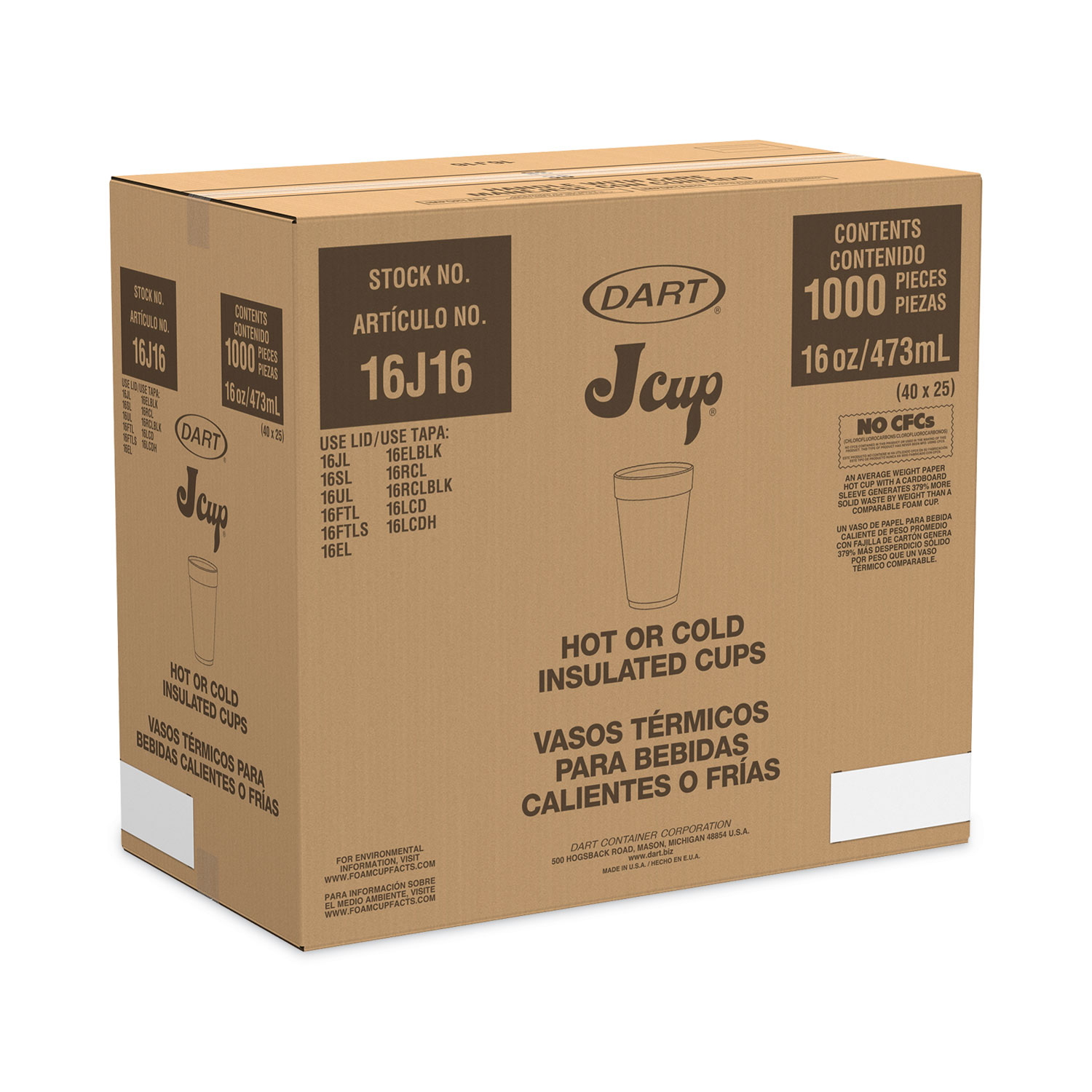 Paper Hot Cups, 16 oz, White, 1,000/Carton - Zerbee