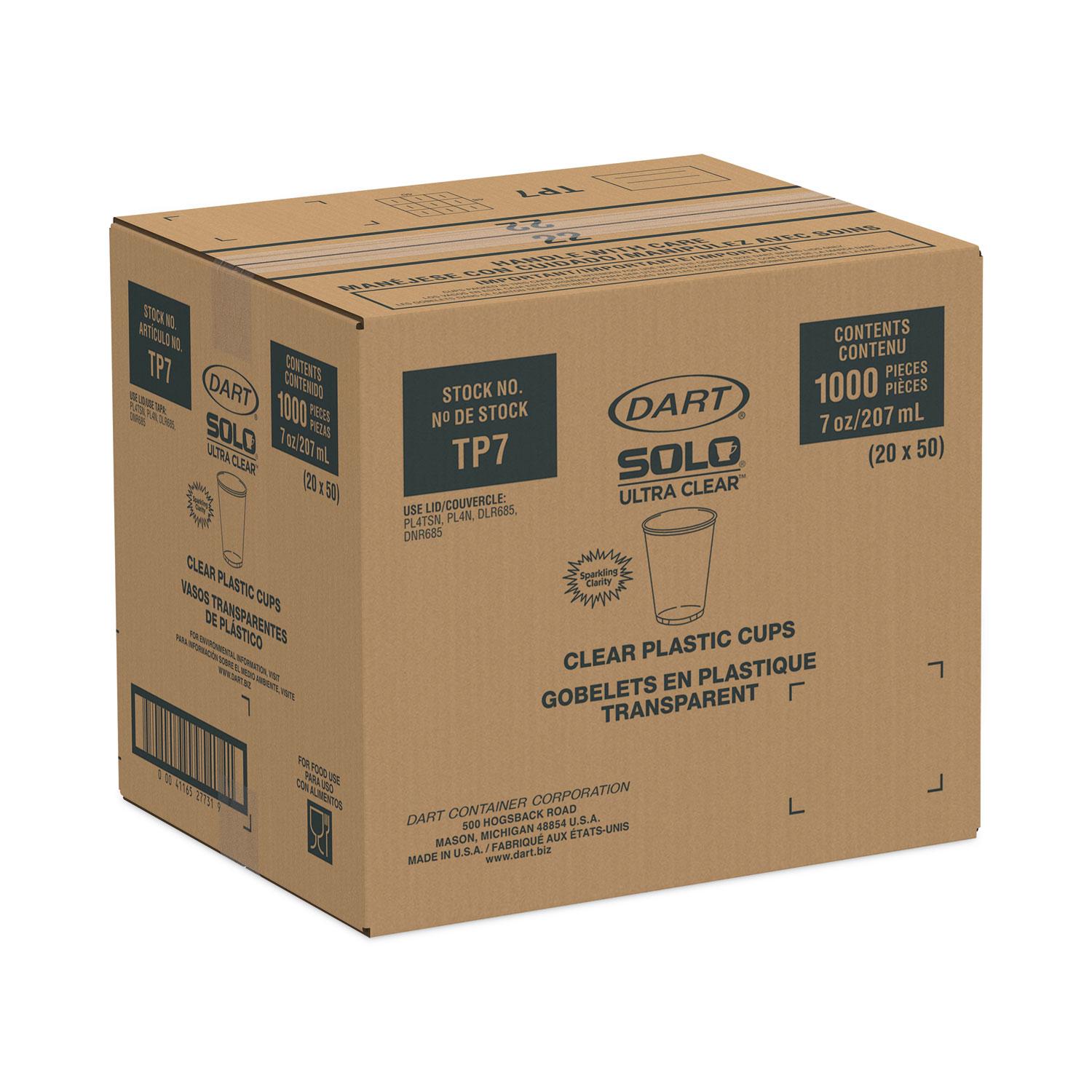 Solo Plastic Disposable Cups 12 fl oz 20 Carton Clear PETE Plastic Cold  Drink Water Juice Soda - Office Depot