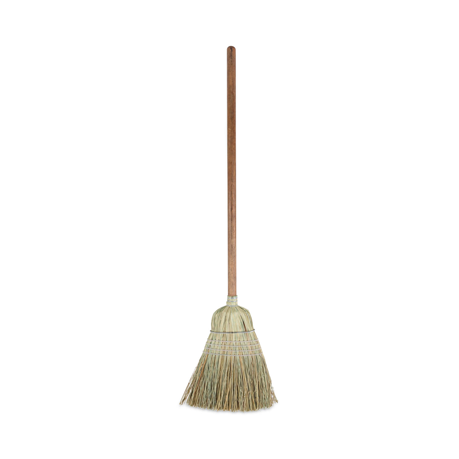 Corn/Fiber Brooms, Corn/Synthetic Fiber Bristles, 60″ Overall Length, Gray/Natural, 6/Carton