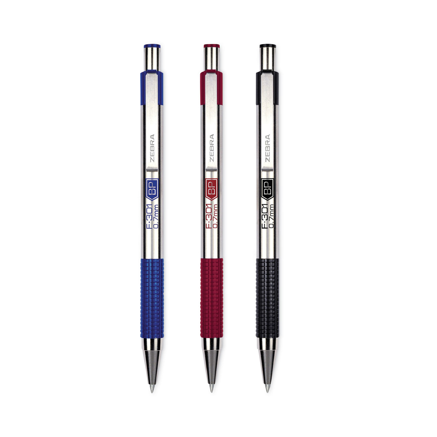 F-301 Ballpoint Pen, Retractable, Fine 0.7 mm, Assorted Ink and Barrel Colors, 4/Pack