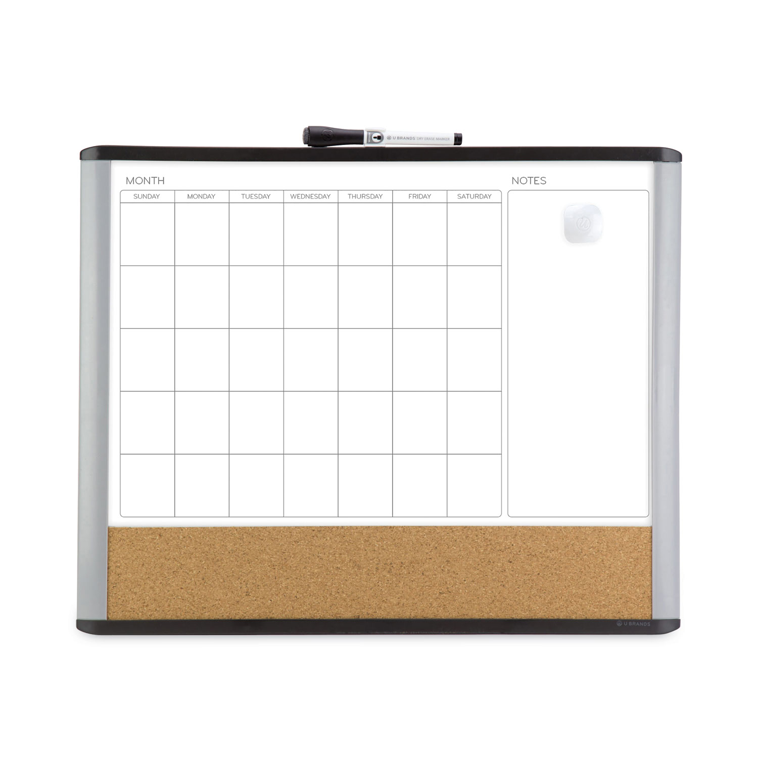 U-Brands White Square Monthly Dry Erase Board