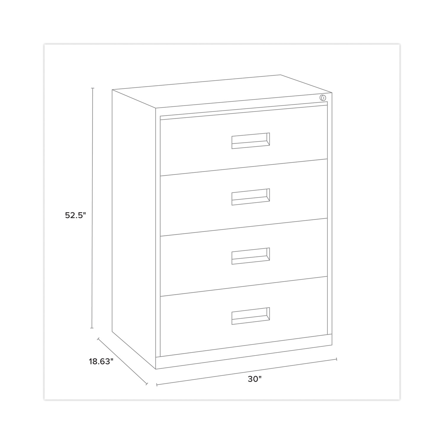 Lateral File 4 Letter/Legal/A4Size File Drawers, Black, 30 x
