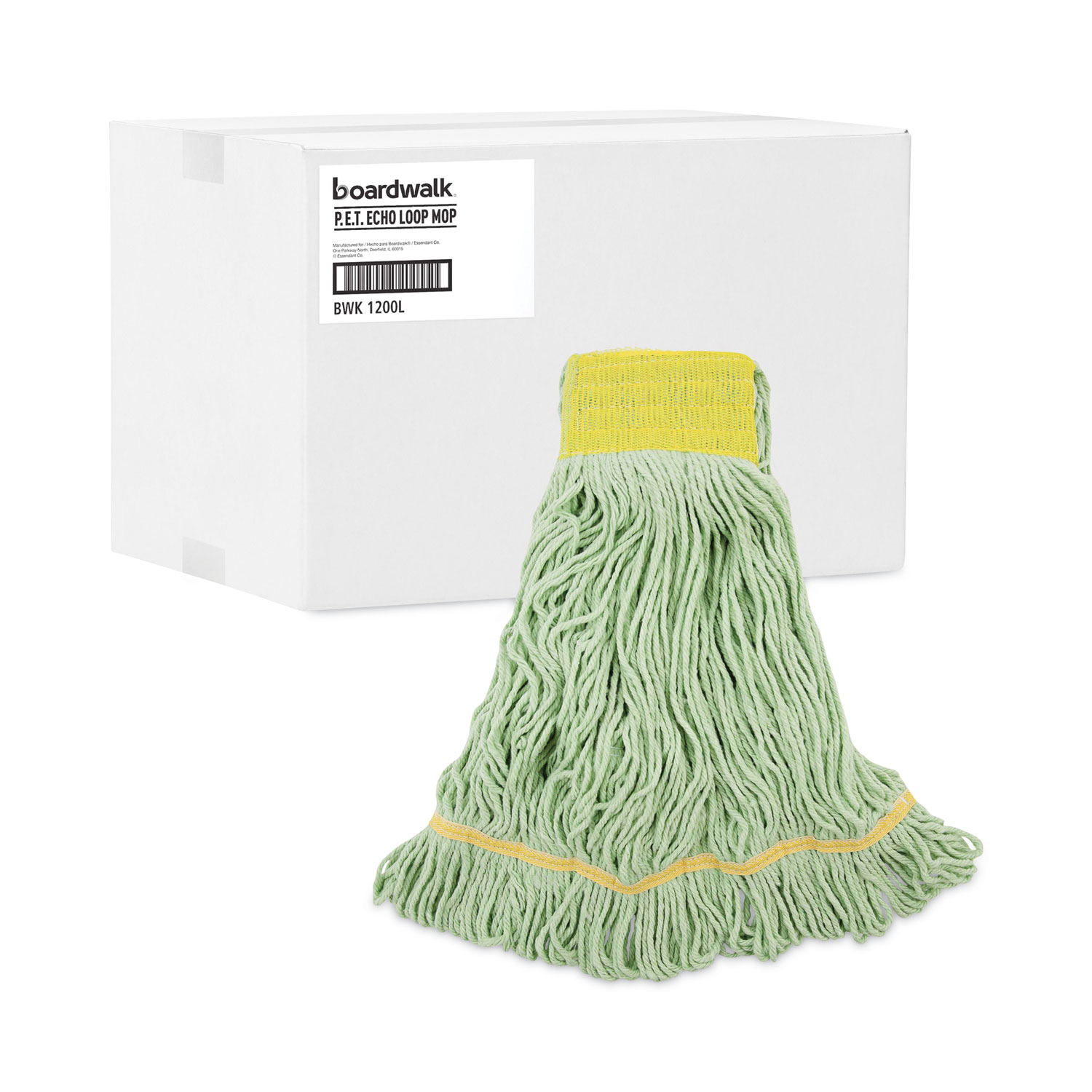 Boardwalk EcoMop Looped-End Mop Head Recycled Fibers Extra Large Size Green 