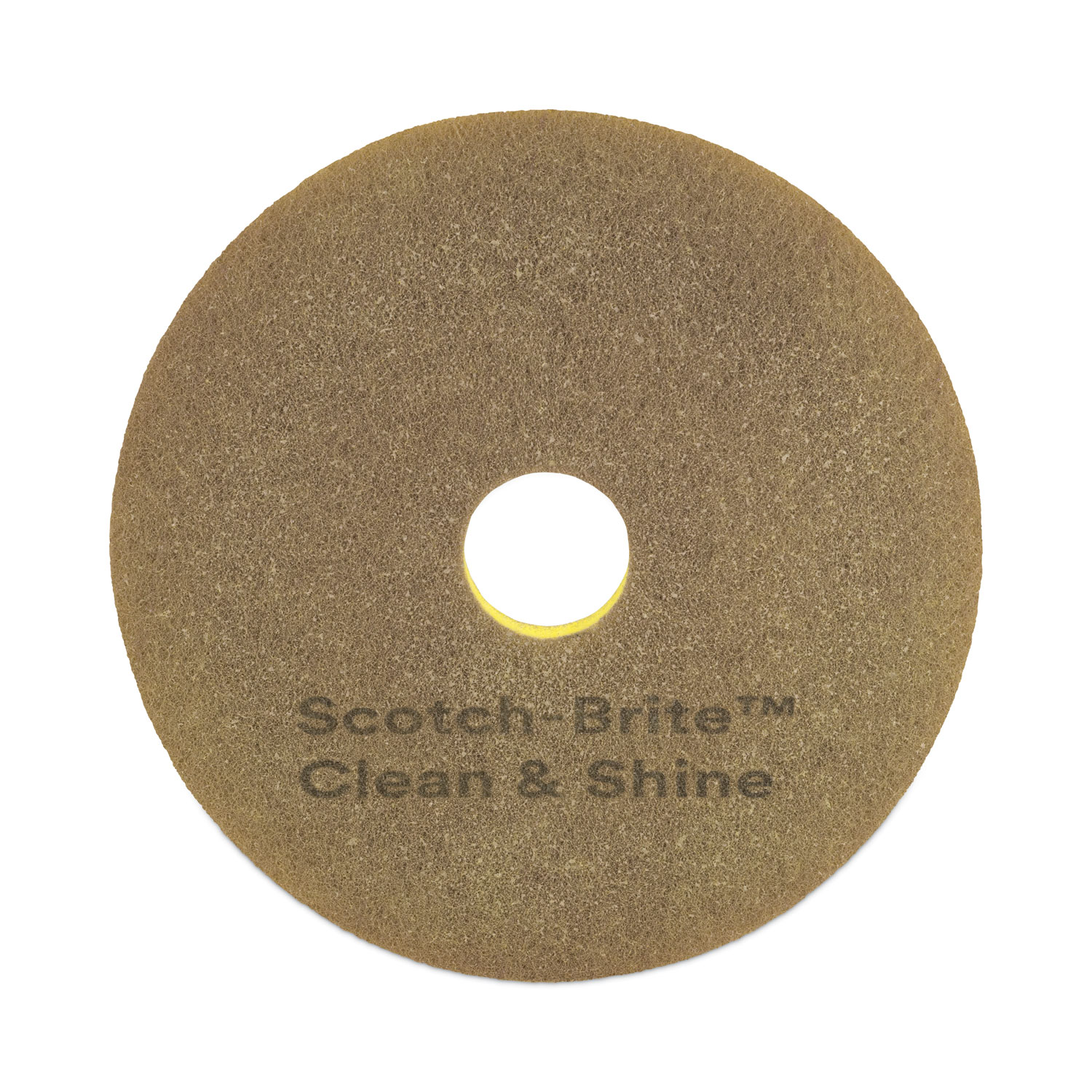 Clean and Shine Pad, 15" Diameter, Brown, 5/Carton