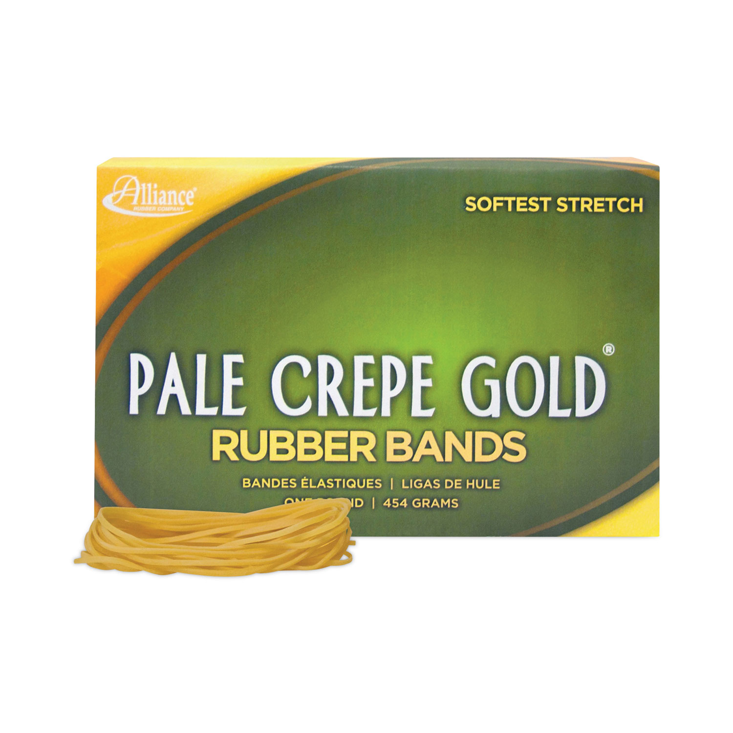 Pale Crepe Gold Rubber Bands, Size 19, 0.04″ Gauge, Golden Crepe, 1 lb Box, 1,890/Box