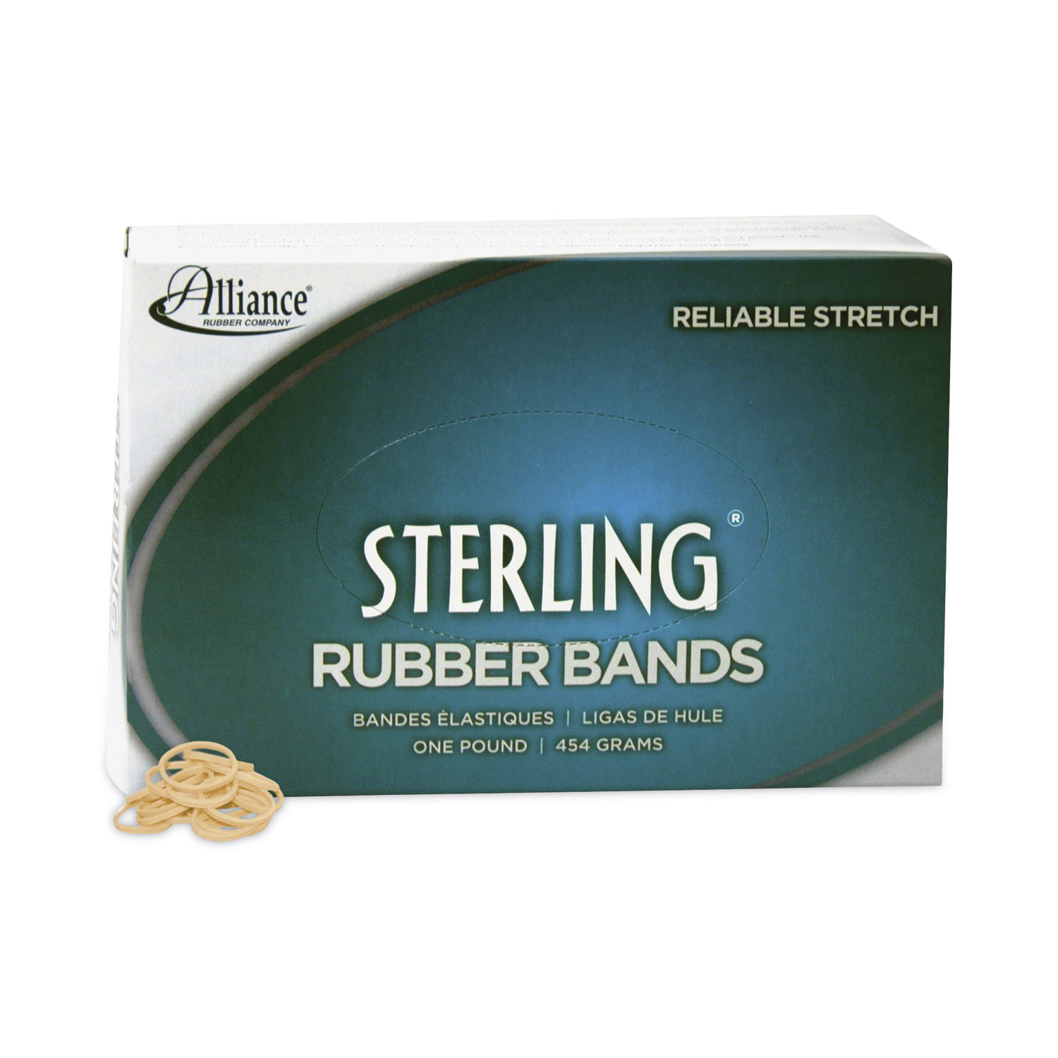 Sterling Rubber Bands, Size 8, 0.03″ Gauge, Crepe, 1 lb Box, 7,100/Box