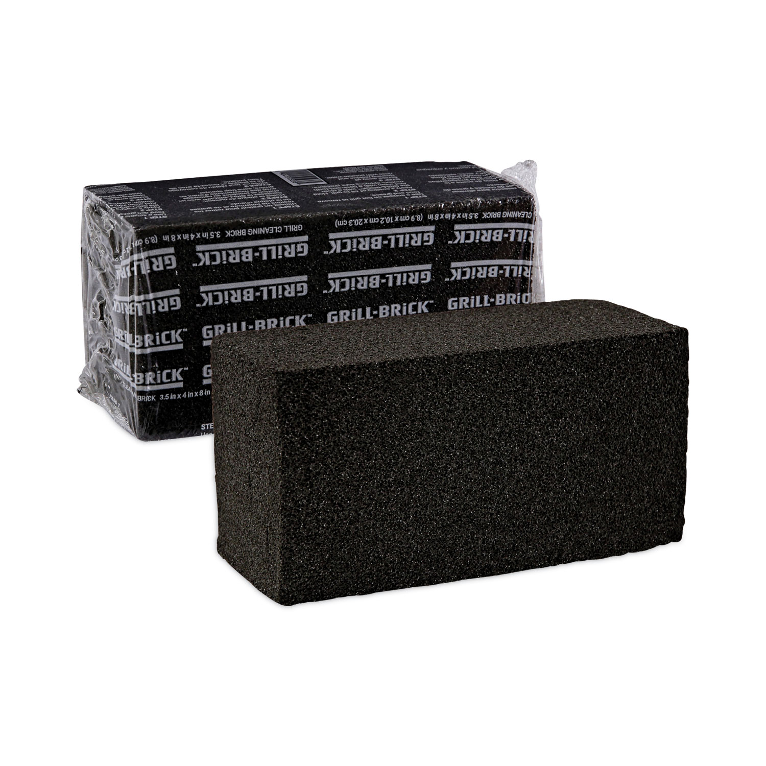 Grill Brick, 8 x 4, Black, 12/Carton Zerbee