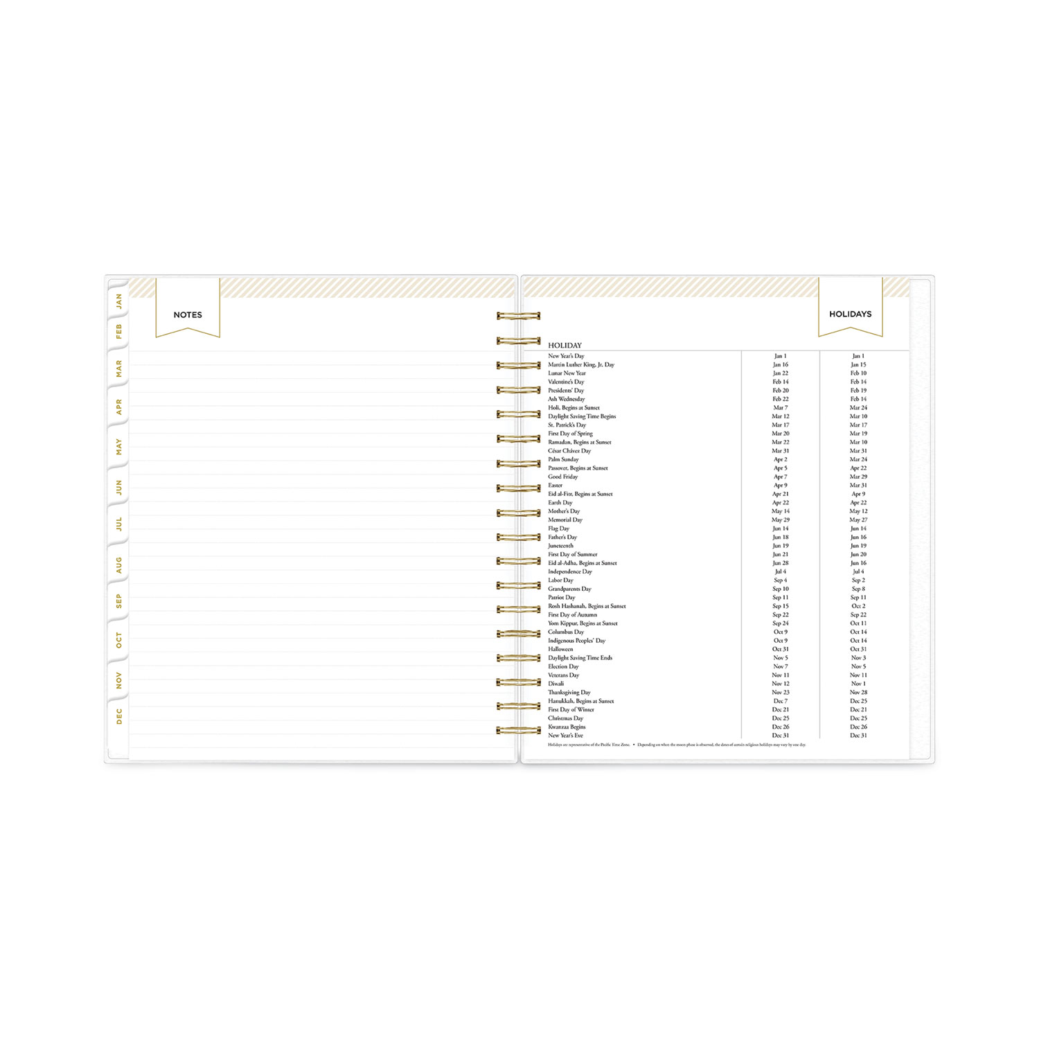 Blue Sky® Day Designer Daily/Monthly Frosted Planner, Rugby Stripe