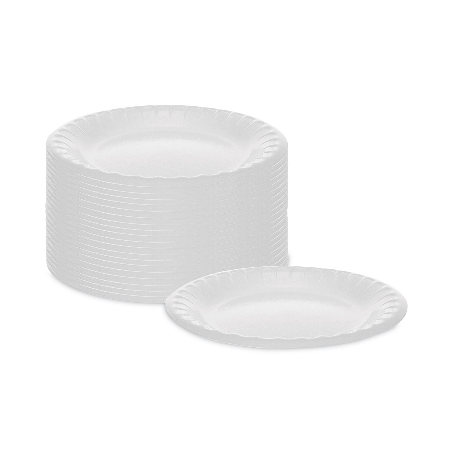 Pactiv Laminated Foam Dinnerware, Plate, 10.25 Diameter, White, 540/Carton