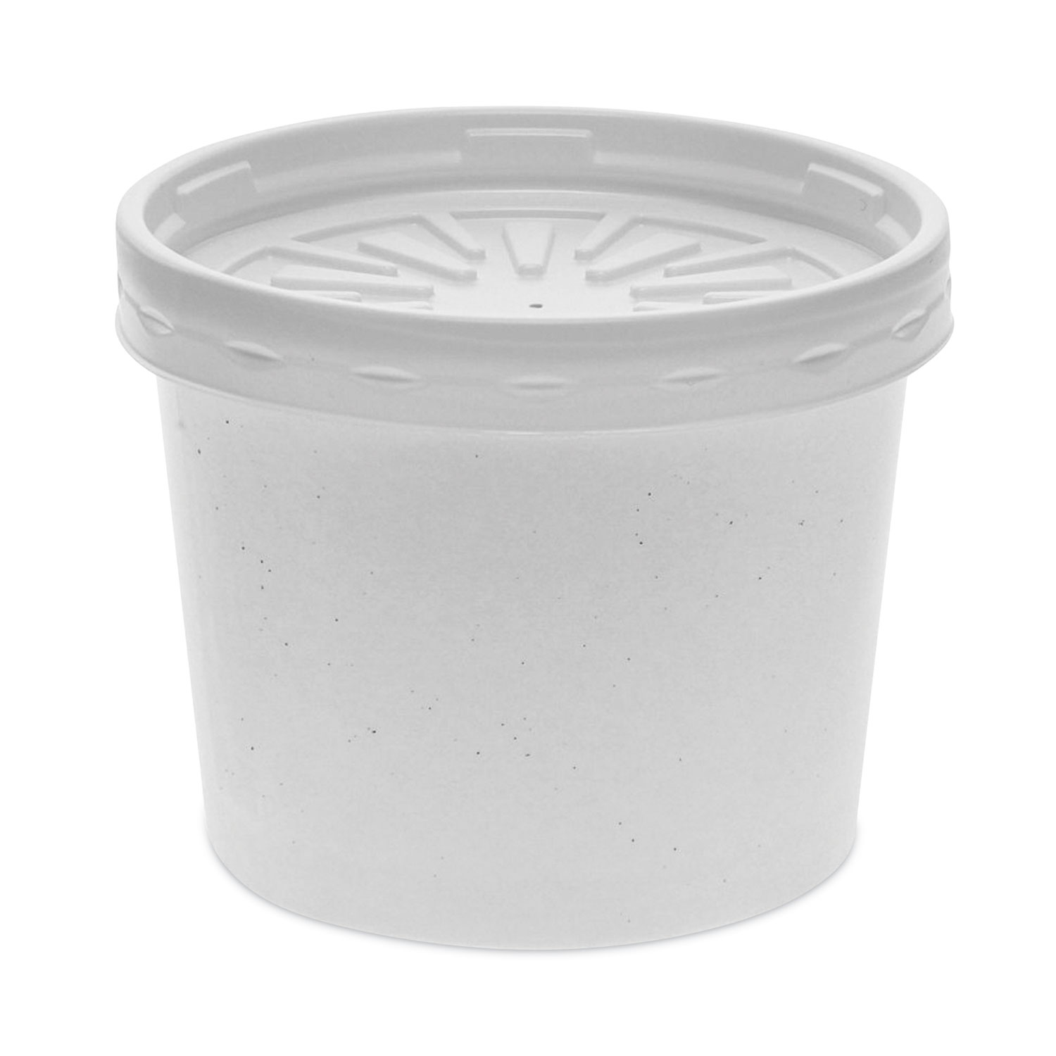 Paper Round Food Container and Lid Combo, 12 oz, 3.75 Diameter x 3h,  White, 250/Carton - Zerbee