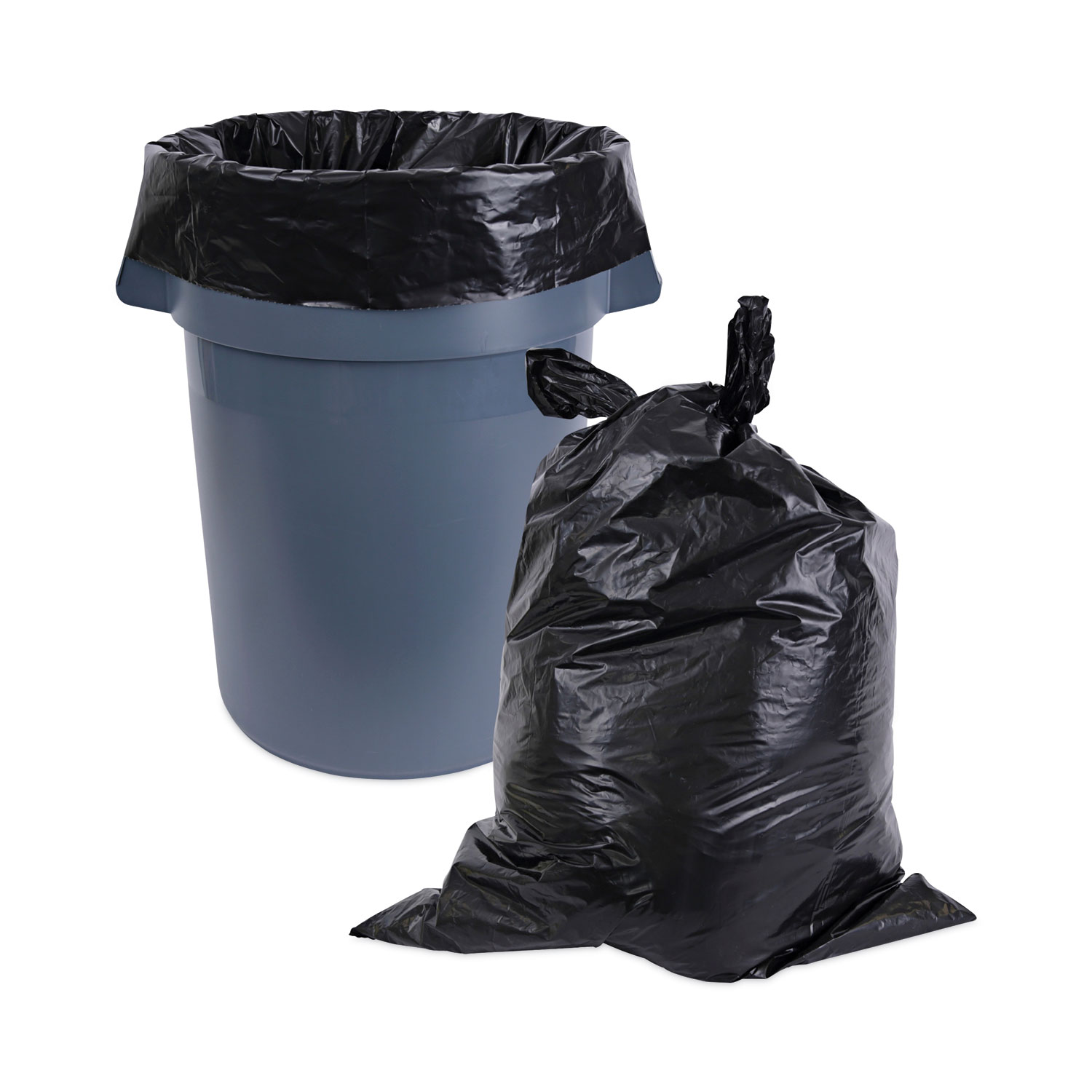 Commercial trash bags 60 gallon 38x65 2.5 mil case of 50