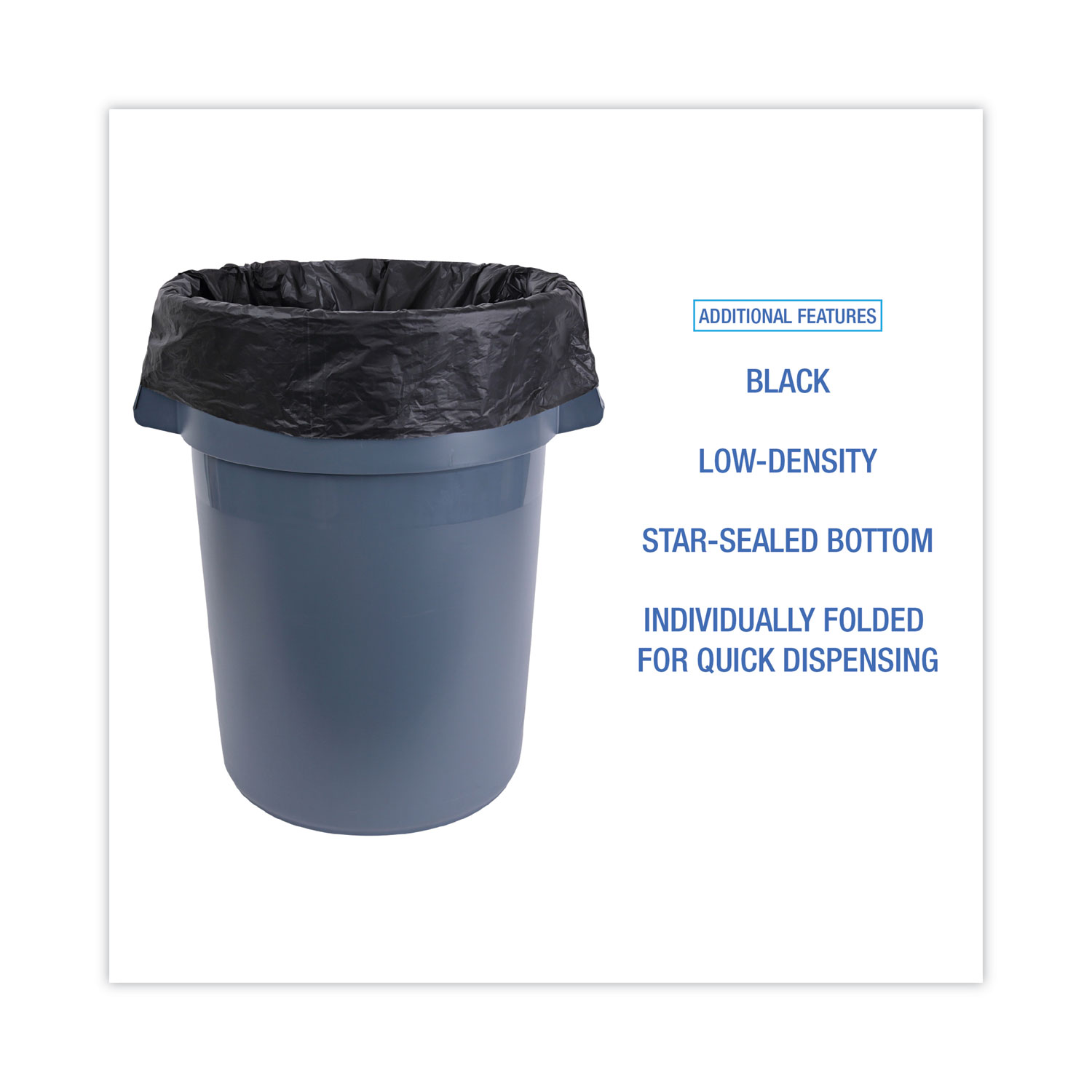 33 x 39 33 Gal 0.65 Mil Black Trash Bags & Liners