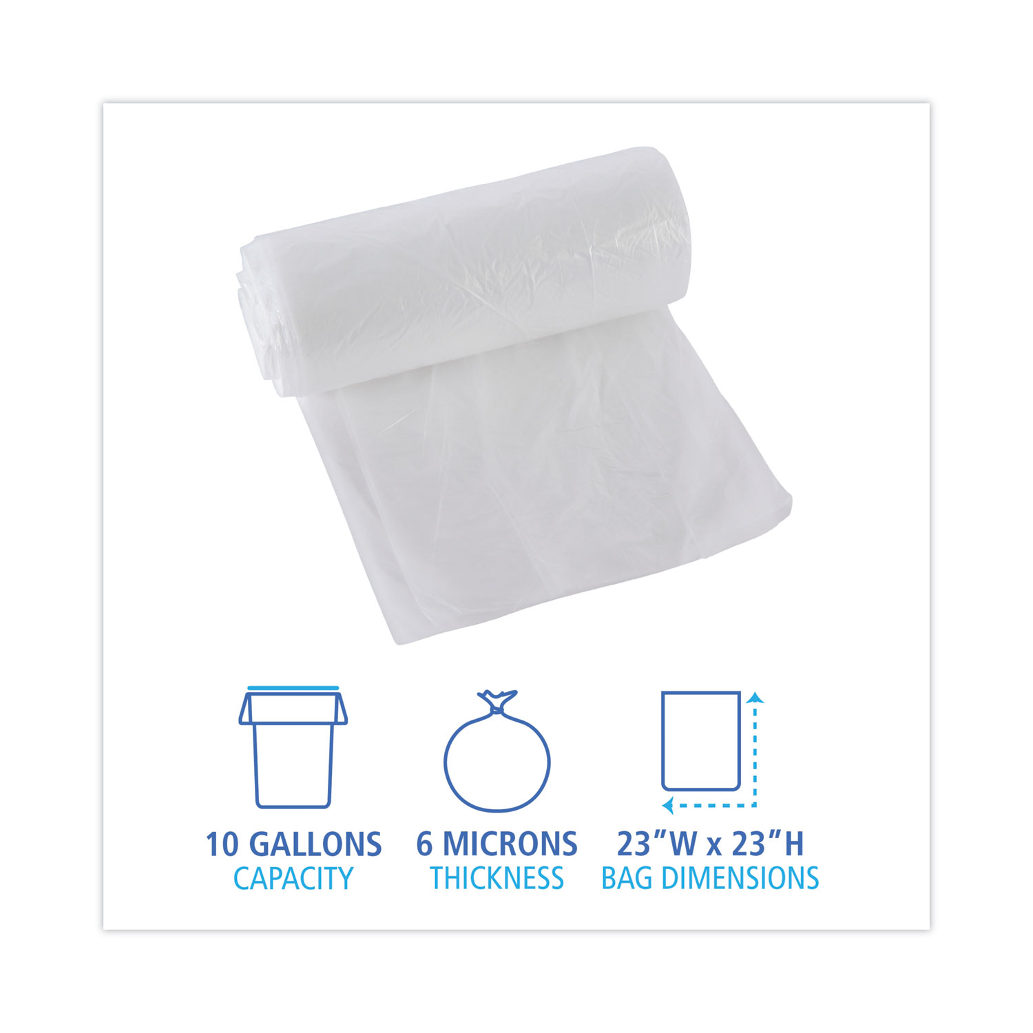 High Density Clear Trash Bag, 24 x 33, 8 Microns, 1000/Case -  mastersupplyonline