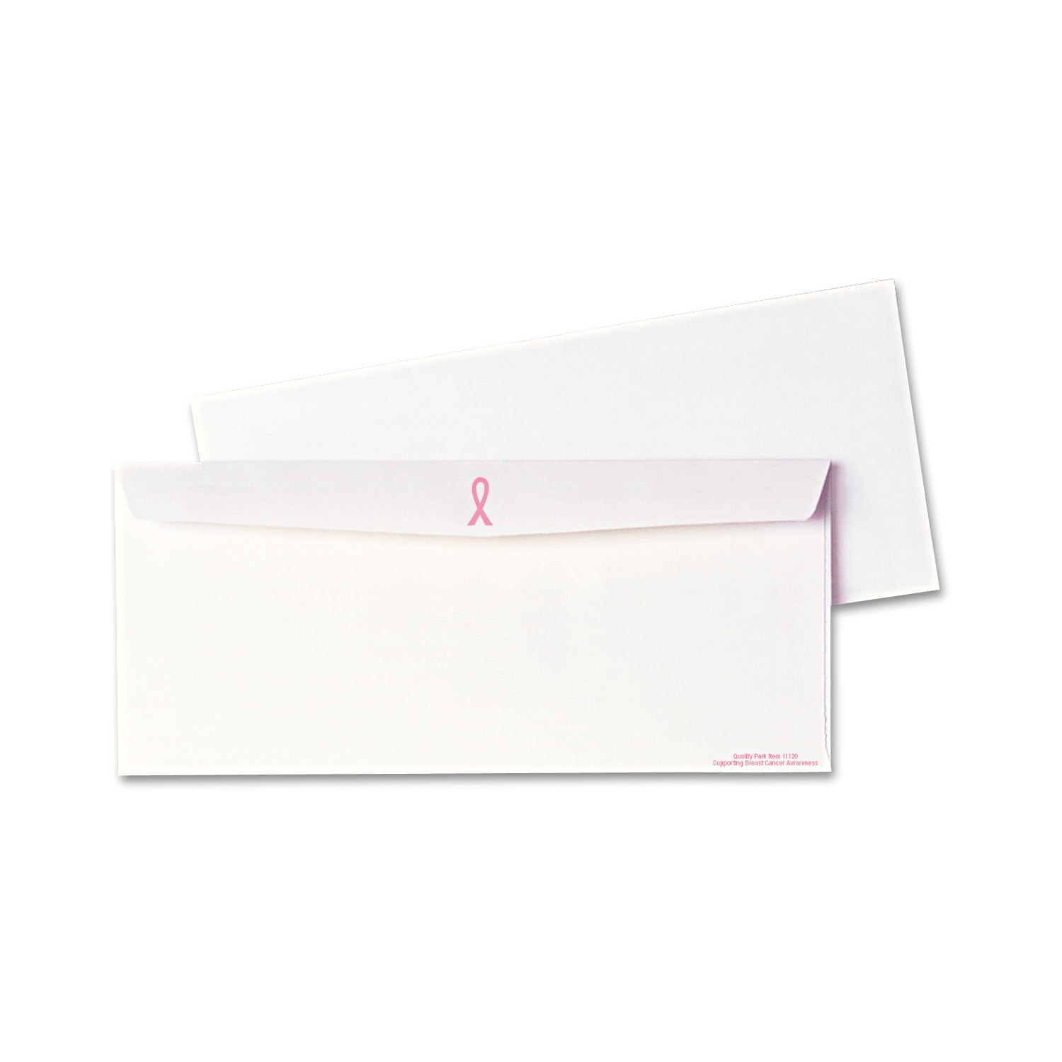  Quality Park QUA11120 Breast Cancer Awareness Envelope, #10, Commercial Flap, Gummed Closure, 4.13 x 9.5, White, 500/Box (QUA11120) 