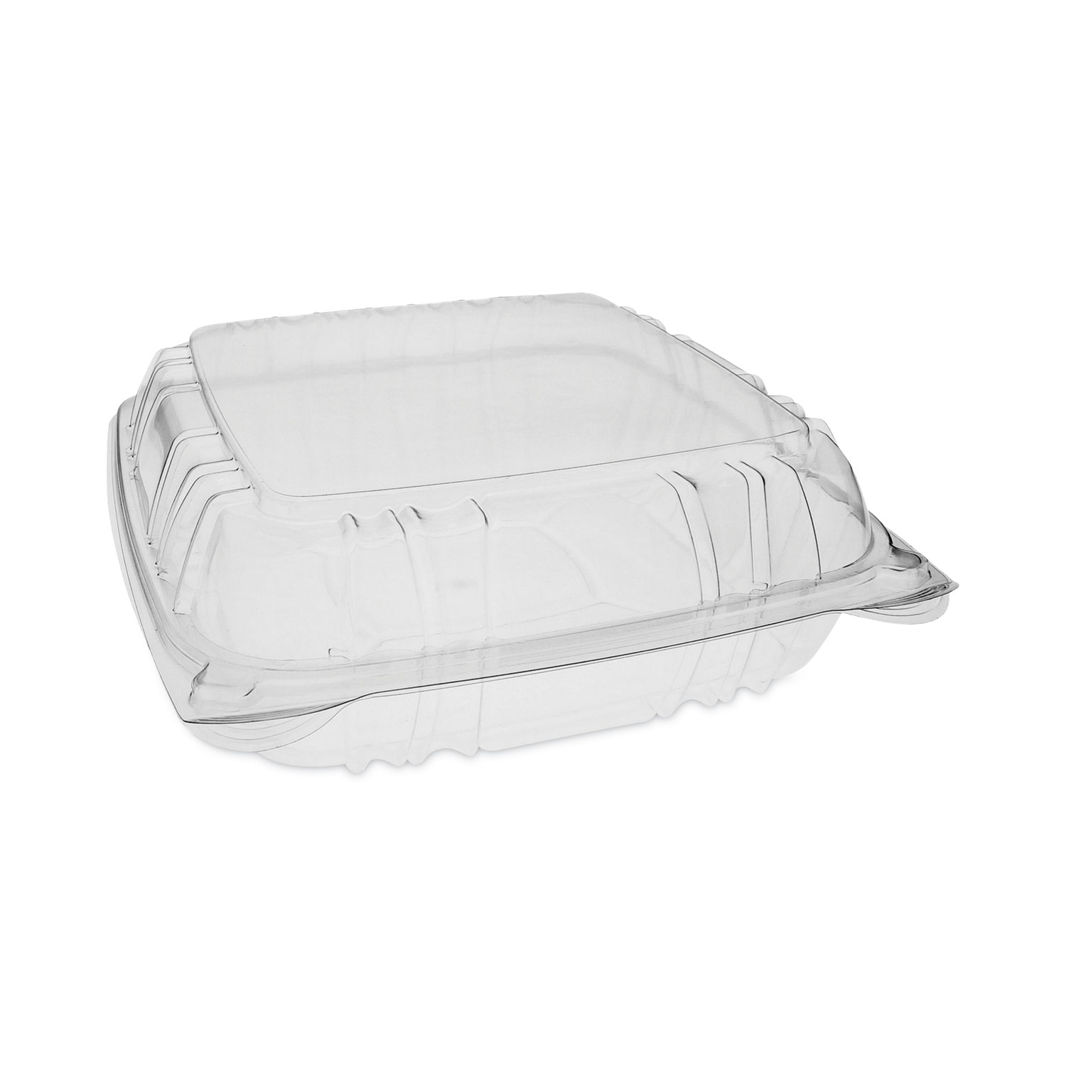 Tamper Tek 8 oz Rectangle Clear Plastic Container - with Hinged