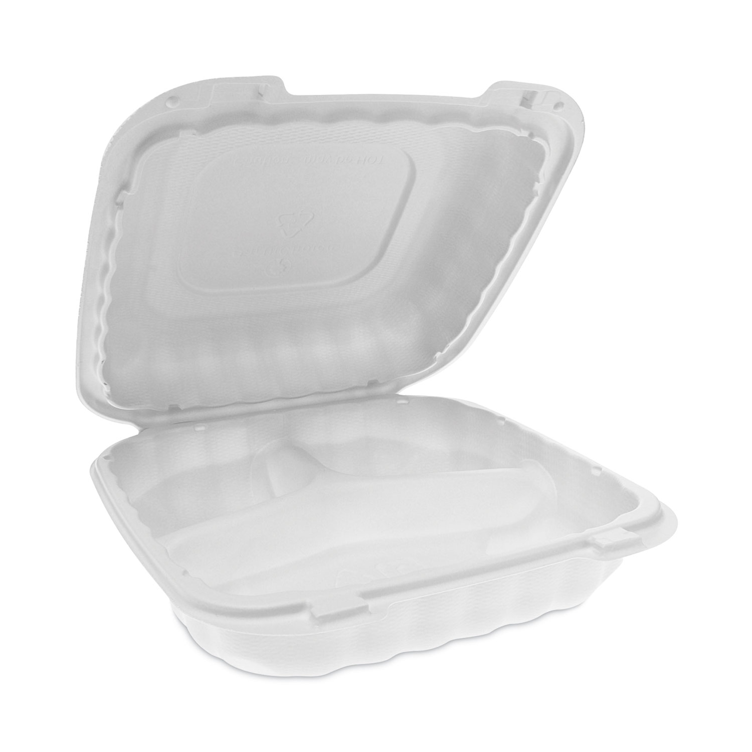 Foam School Trays, 5-Compartment, 8.25 x 10.5 x 1, White, 500/Carton