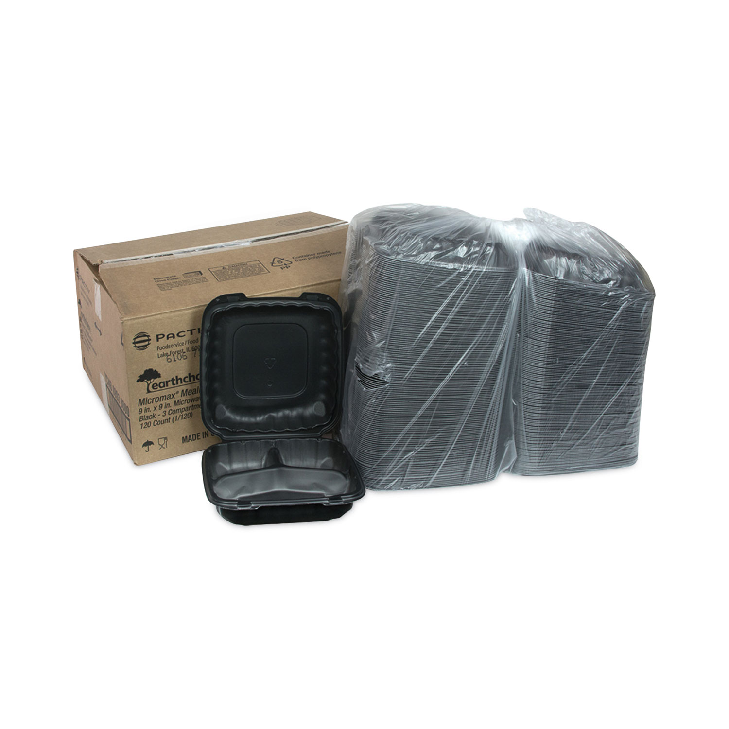 EarthChoice SmartLock Microwavable MFPP Hinged Lid Container, 3