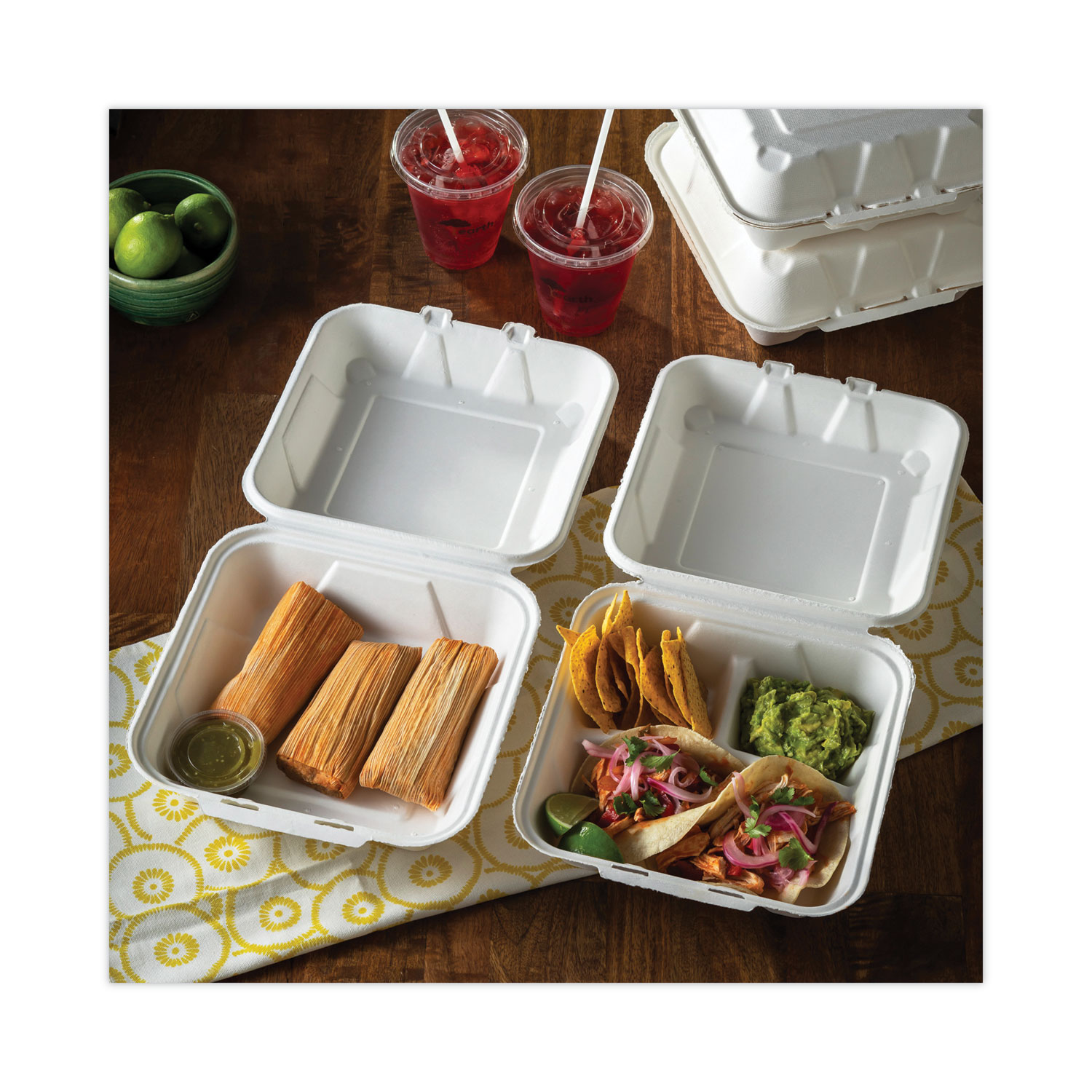 Large Bagasse Food Containers